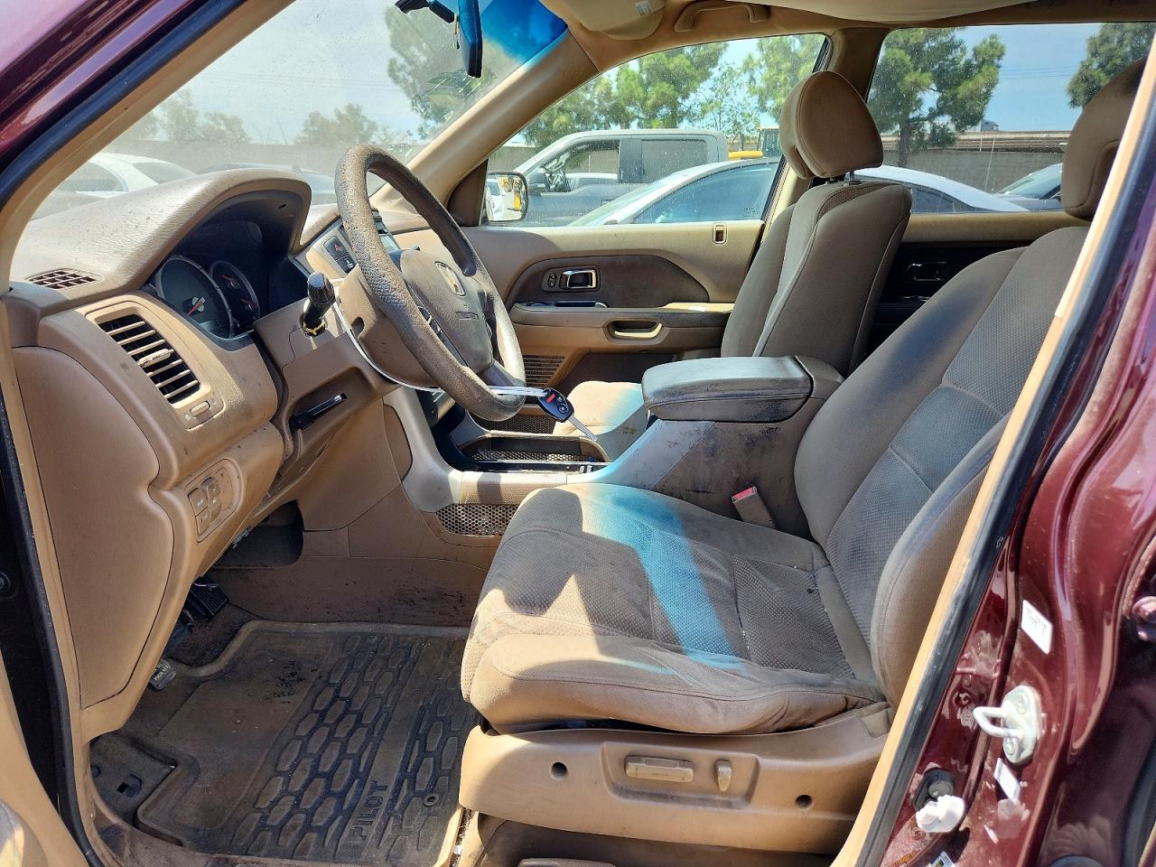 2007 Honda Pilot Ex Burgundy vin: 2HKYF18487H509393