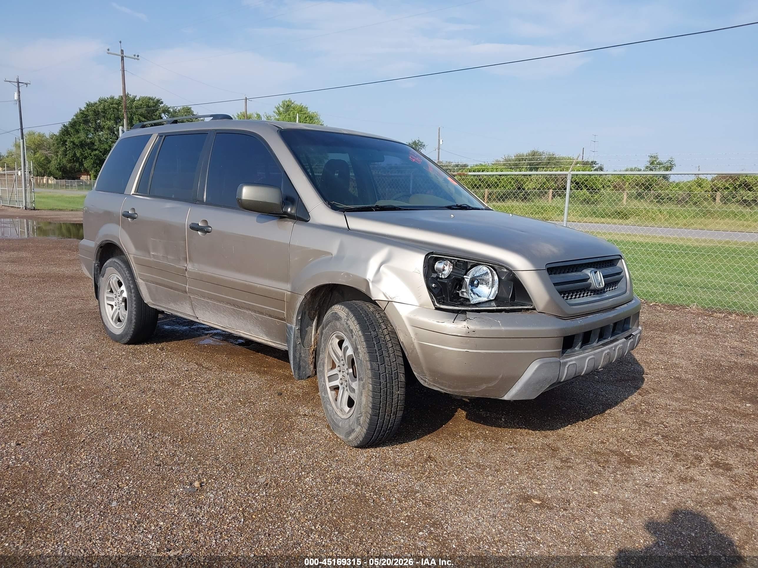 2003 Honda Pilot Ex Beige vin: 2HKYF18493H558466