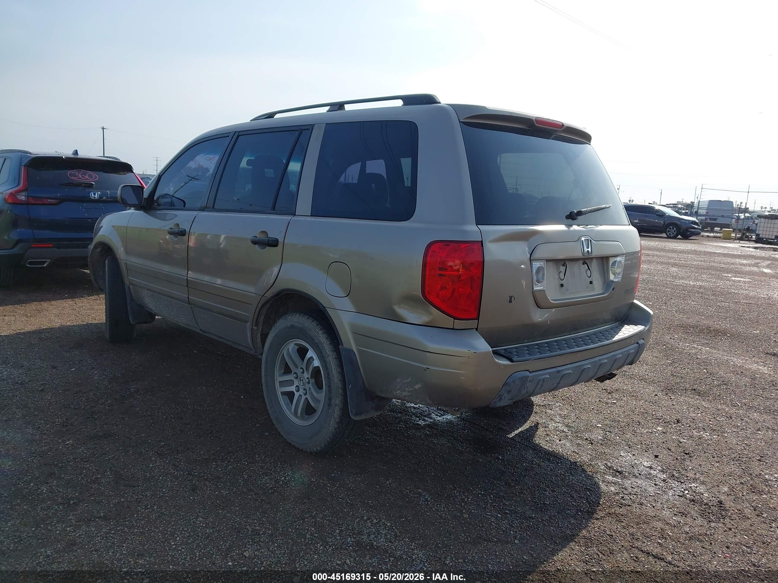 2003 Honda Pilot Ex Beige vin: 2HKYF18493H558466