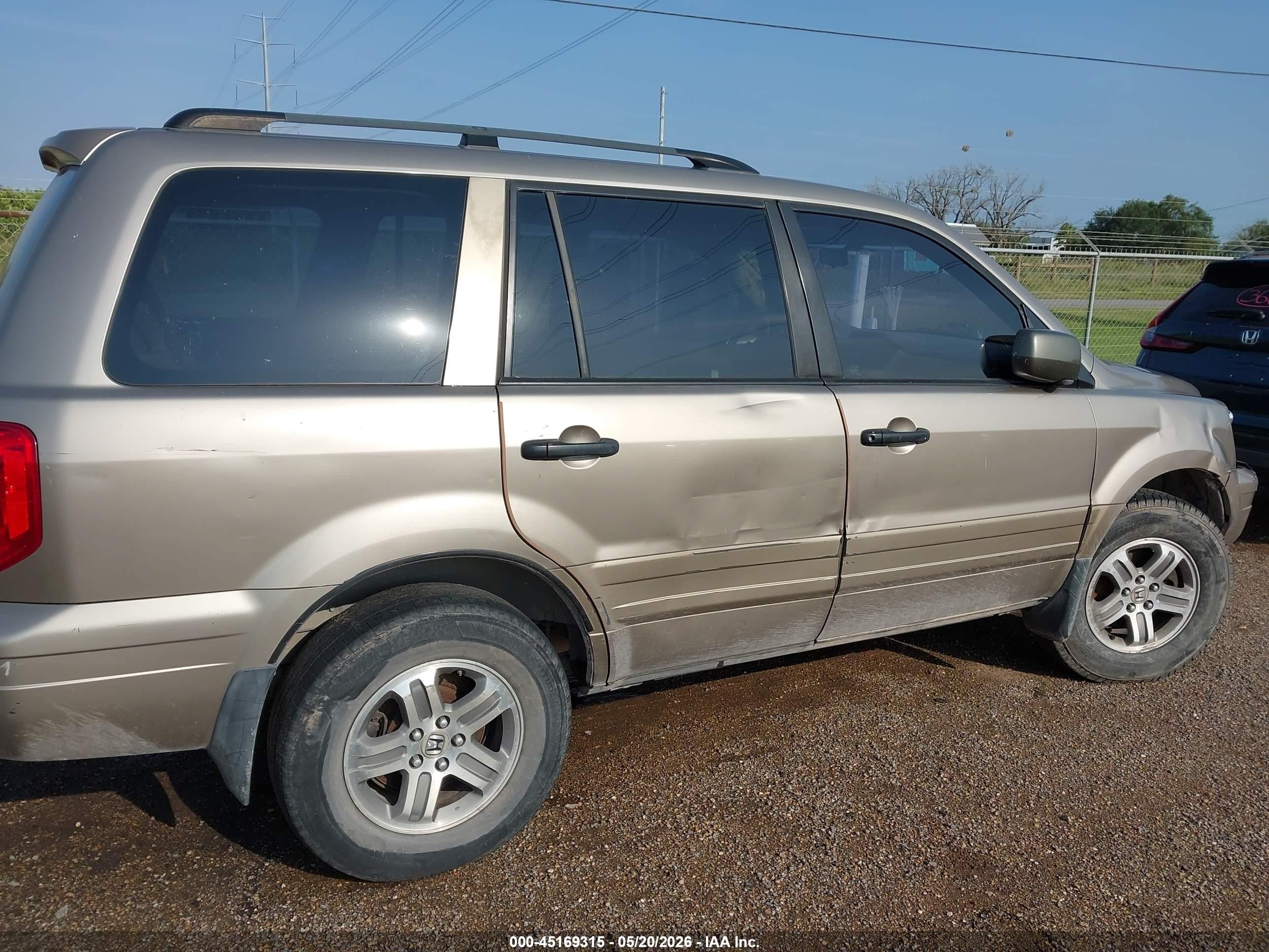 2003 Honda Pilot Ex Beige vin: 2HKYF18493H558466