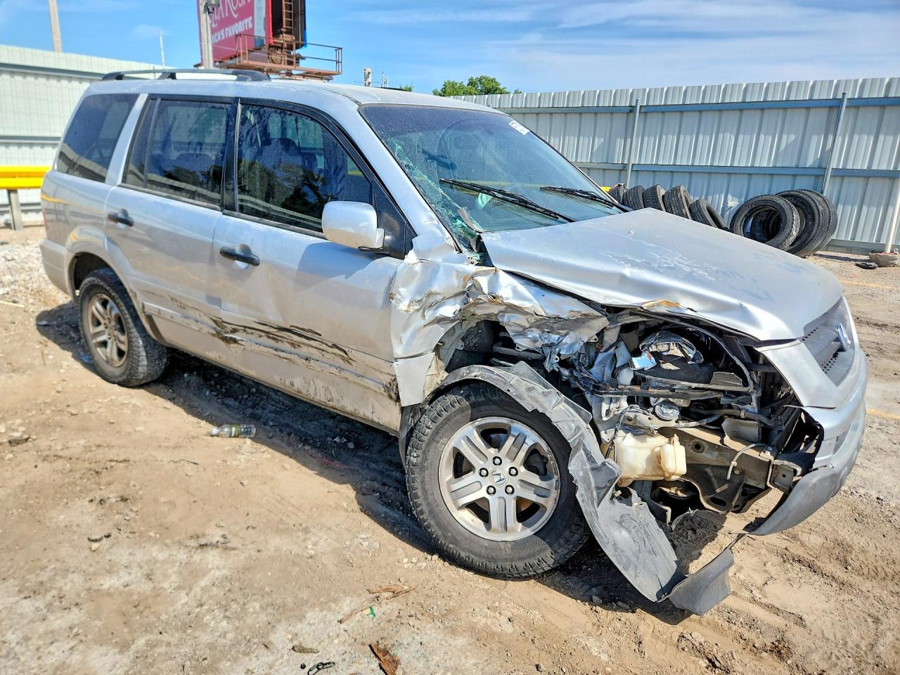 2003 Honda Pilot Silver vin: 2HKYF18493H583321