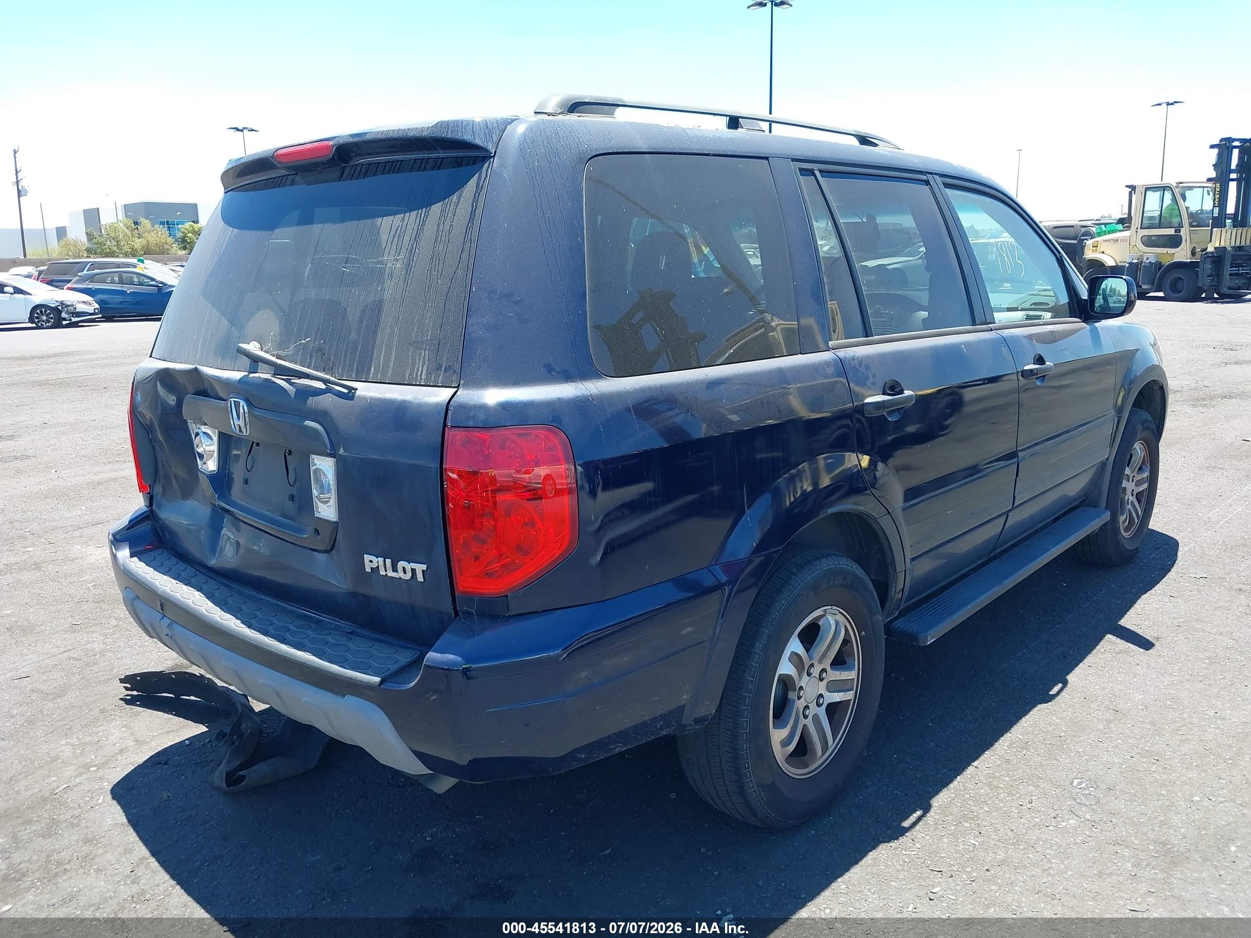 2004 Honda Pilot Ex Blue vin: 2HKYF18494H514484