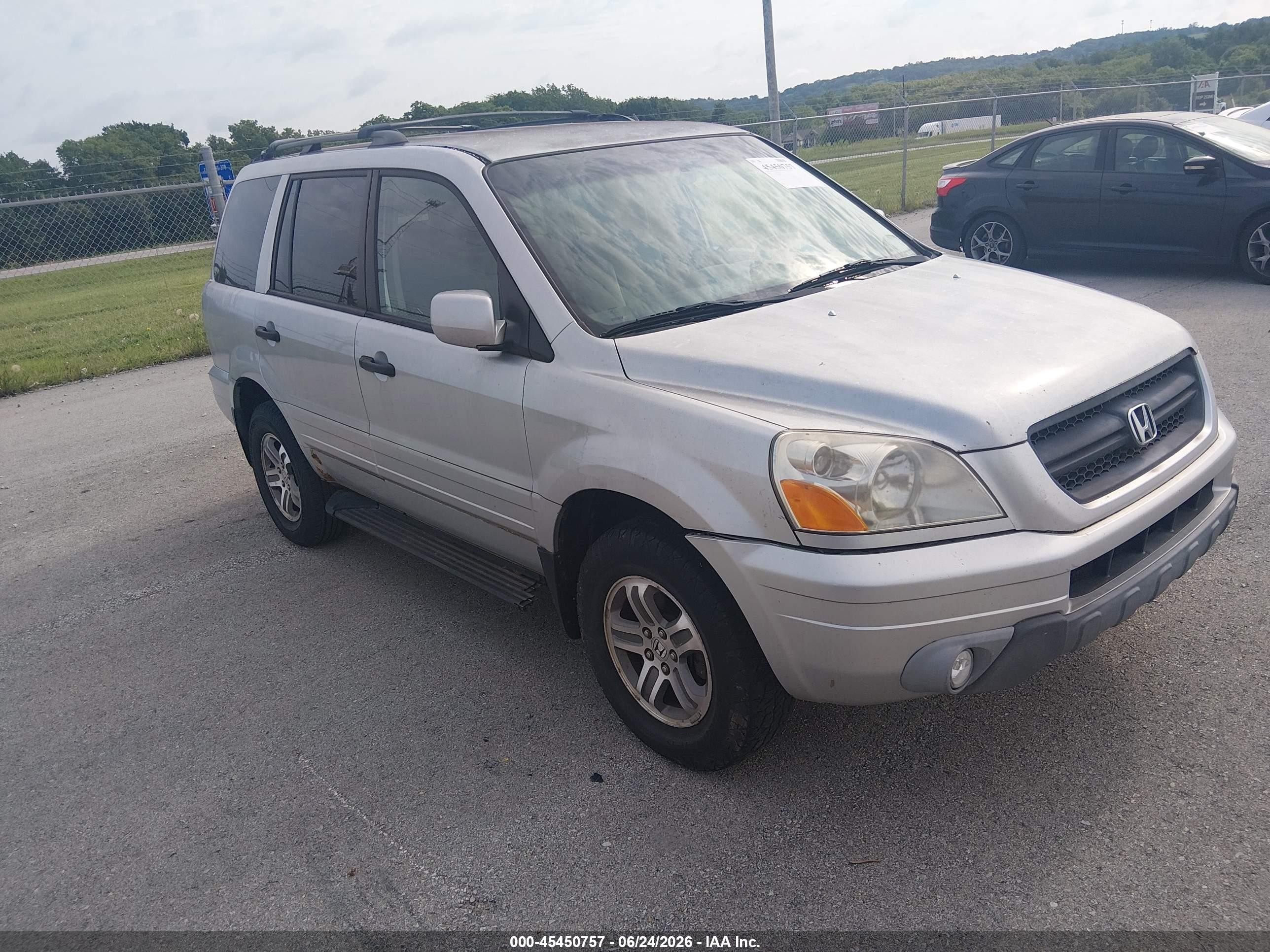 2004 Honda Pilot Ex Silver vin: 2HKYF18494H620739