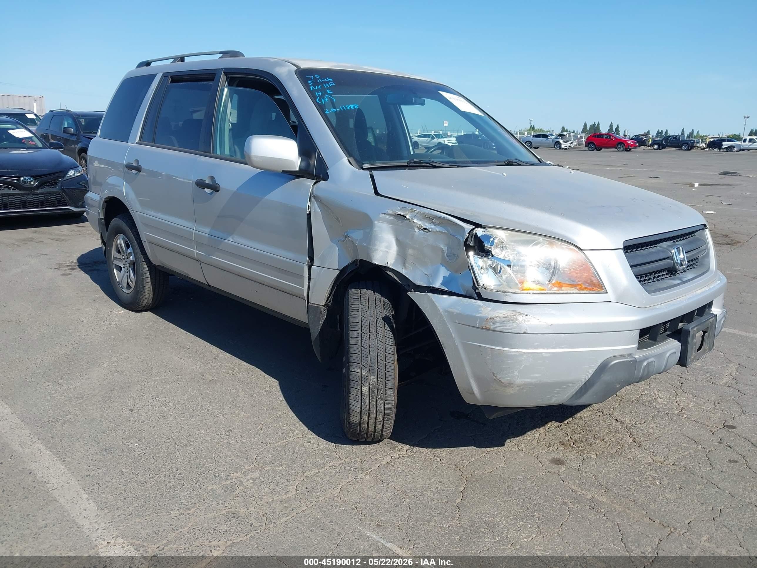 2005 Honda Pilot Ex Silver vin: 2HKYF18495H522862