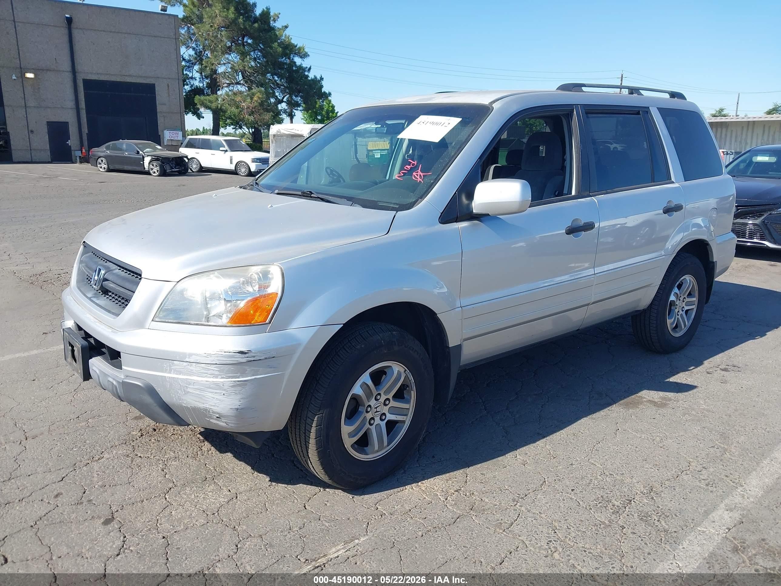2005 Honda Pilot Ex Silver vin: 2HKYF18495H522862