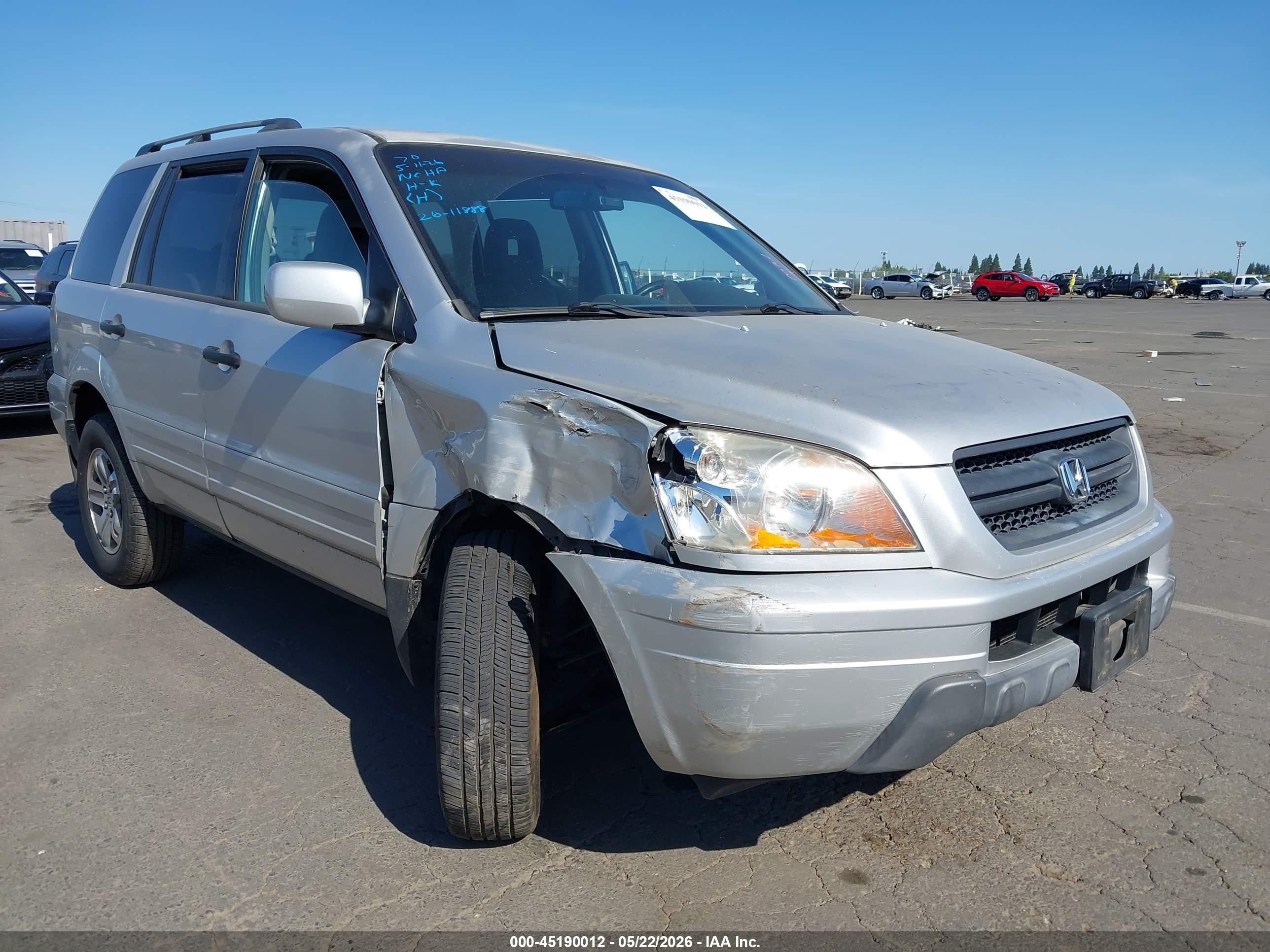 2005 Honda Pilot Ex Silver vin: 2HKYF18495H522862