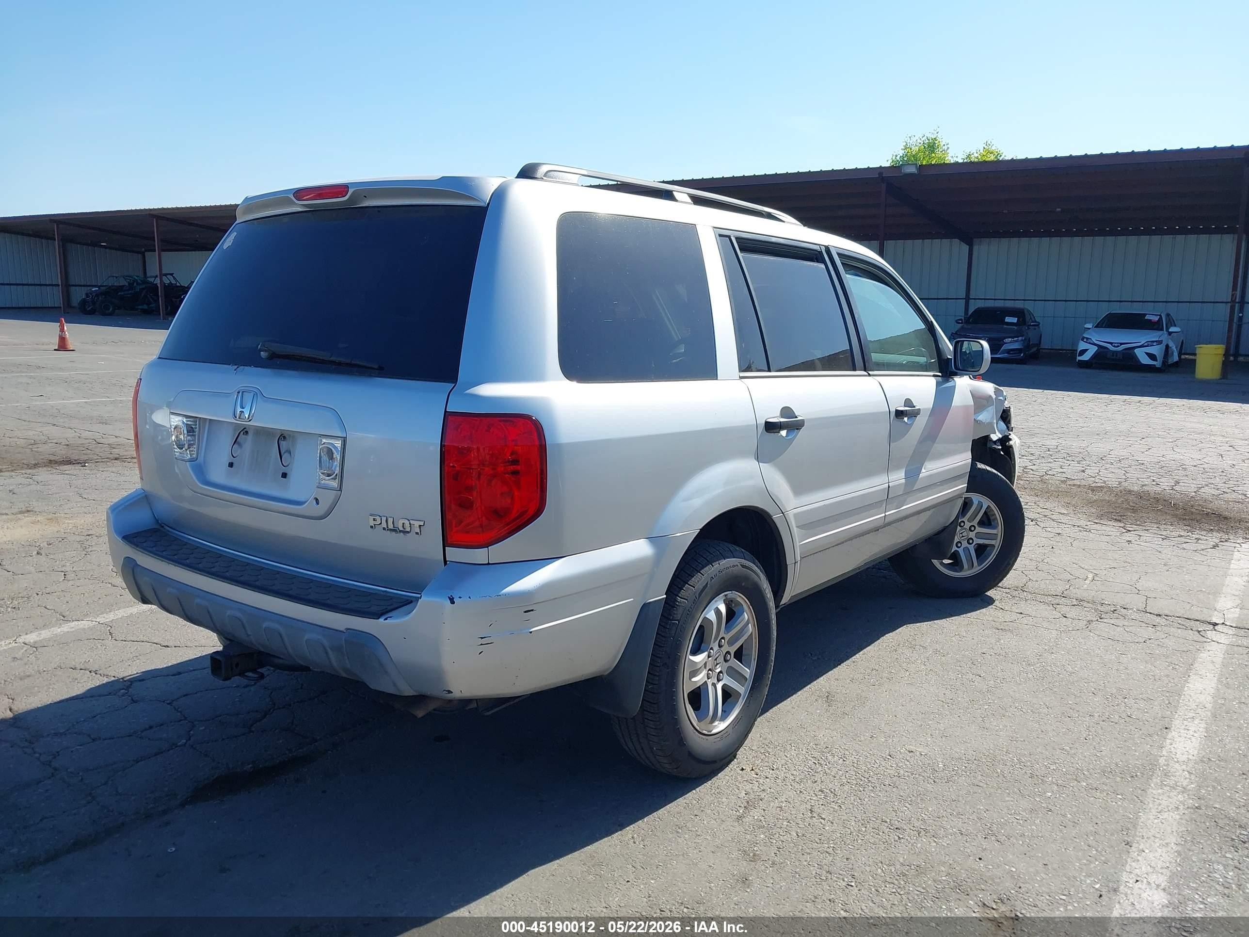 2005 Honda Pilot Ex Silver vin: 2HKYF18495H522862