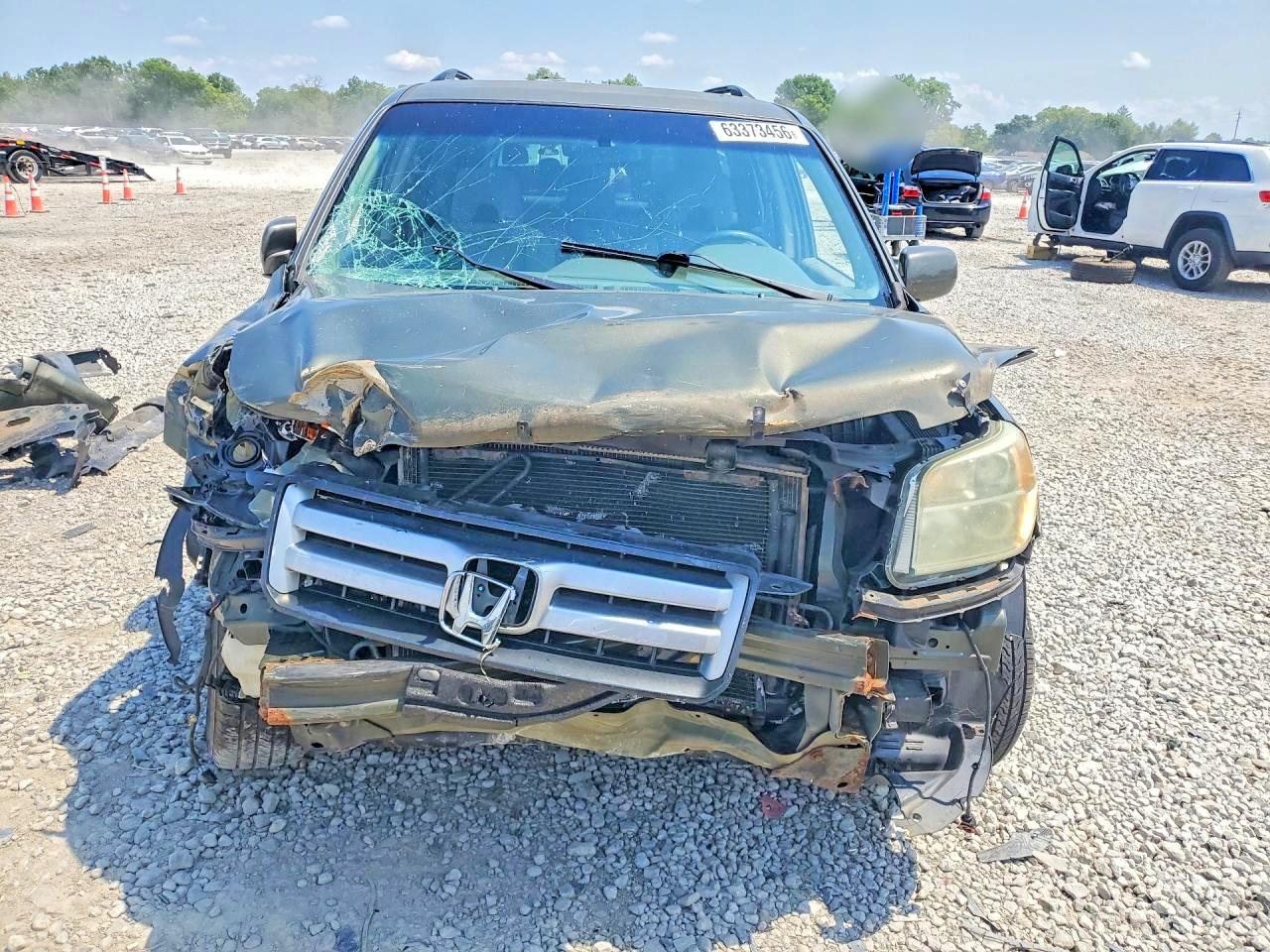 2006 Honda Pilot Ex Green vin: 2HKYF18496H507909