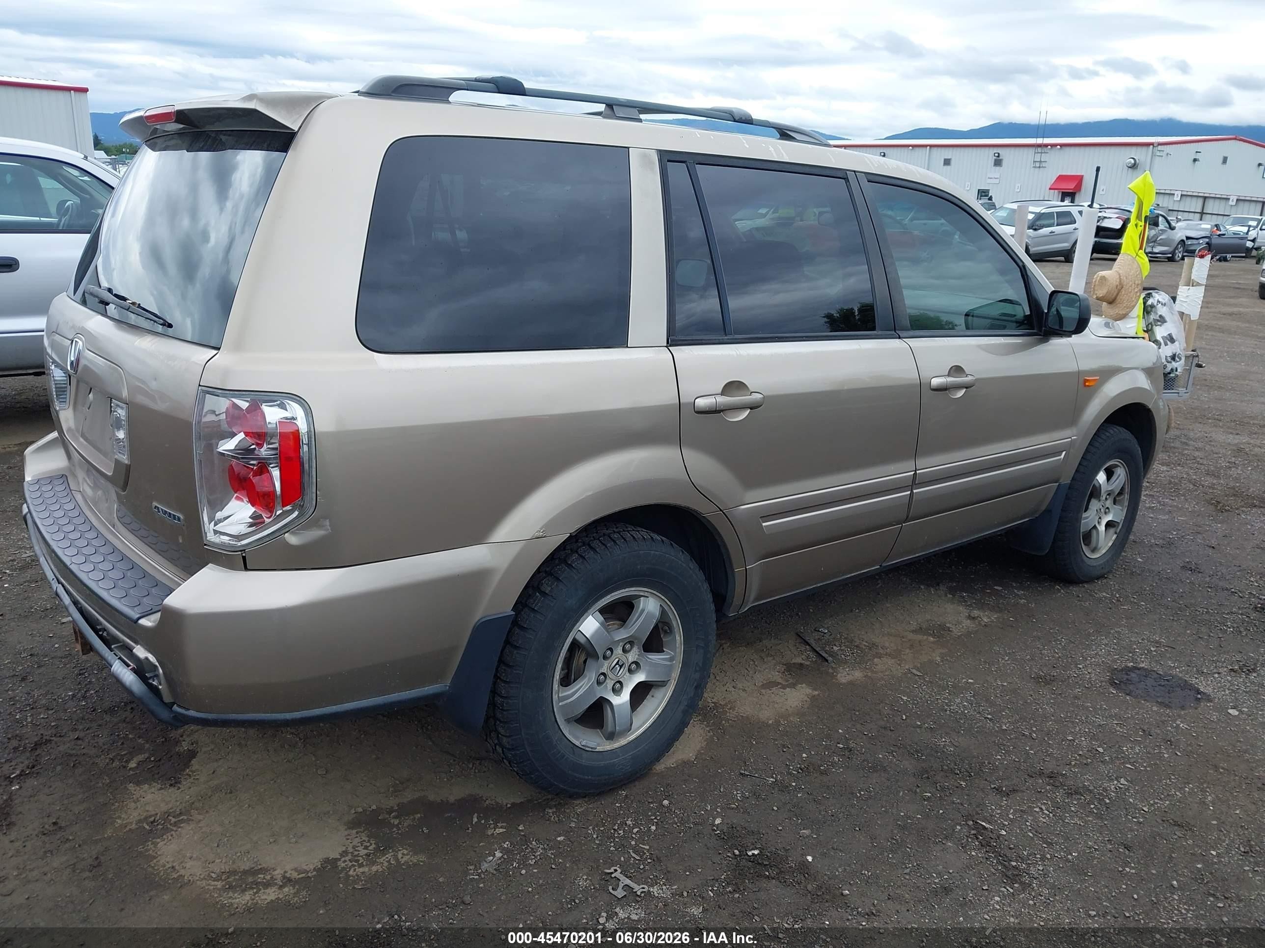 2006 Honda Pilot Ex Brown vin: 2HKYF18496H551960