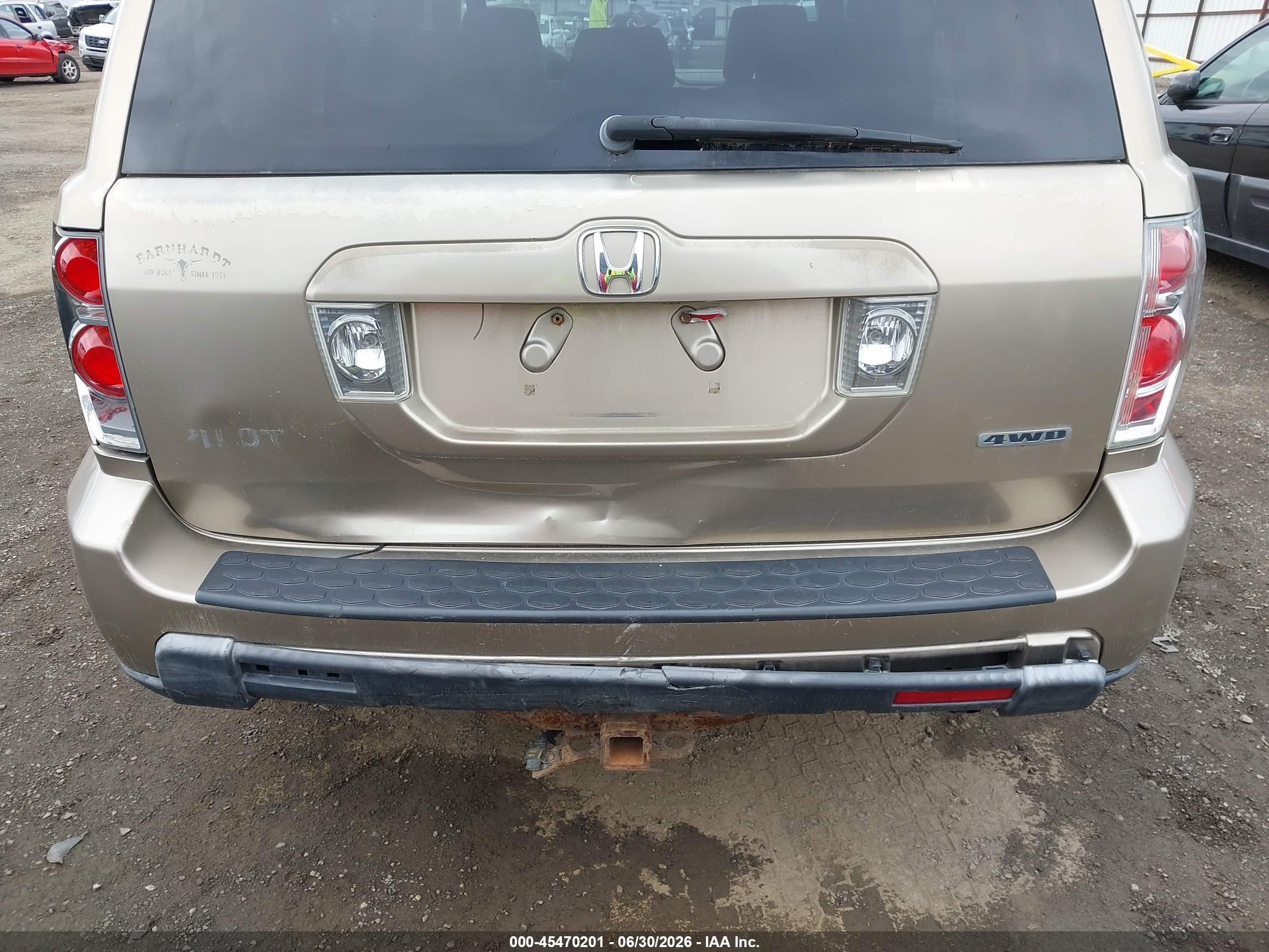 2006 Honda Pilot Ex Brown vin: 2HKYF18496H551960