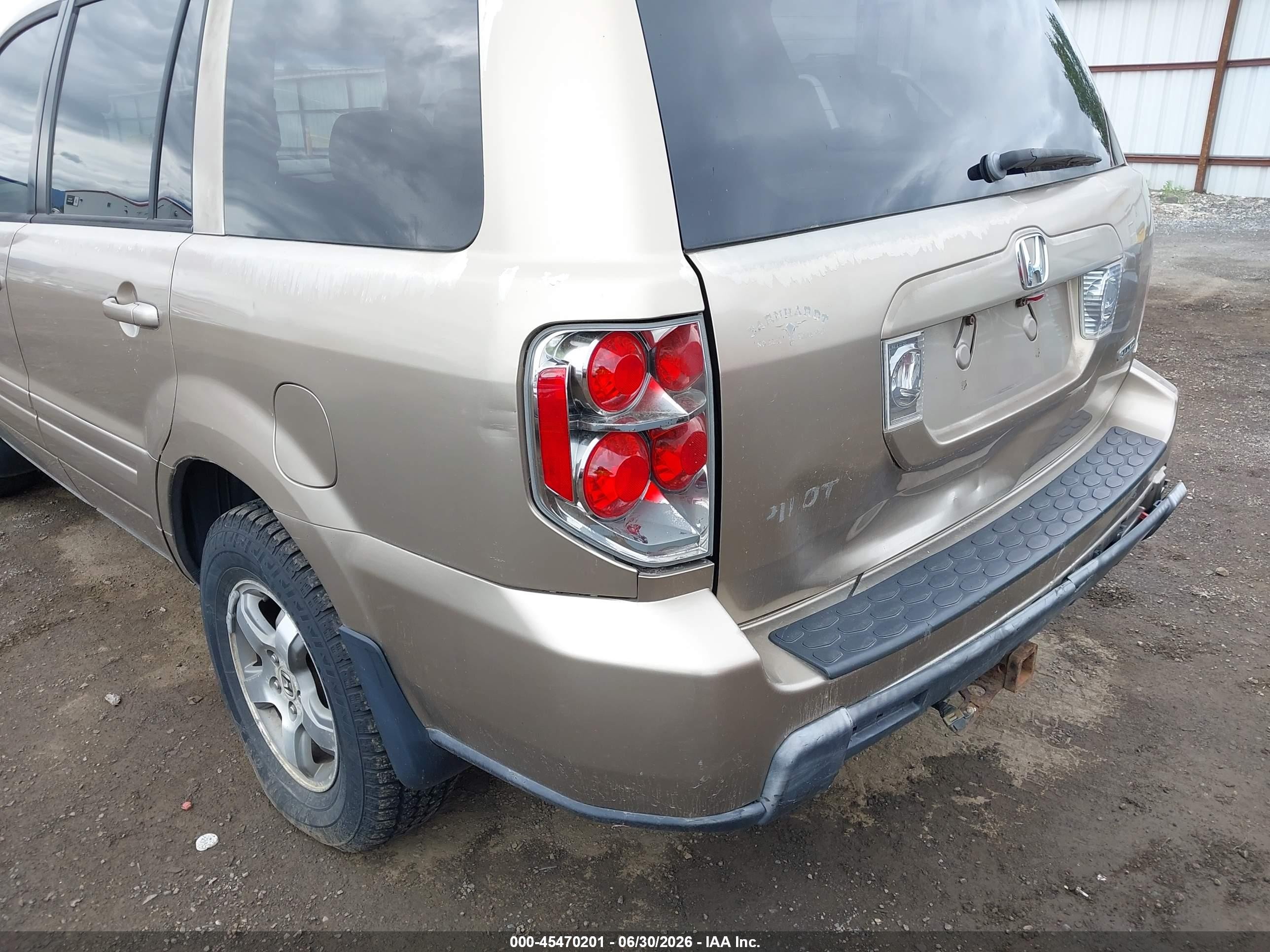2006 Honda Pilot Ex Brown vin: 2HKYF18496H551960