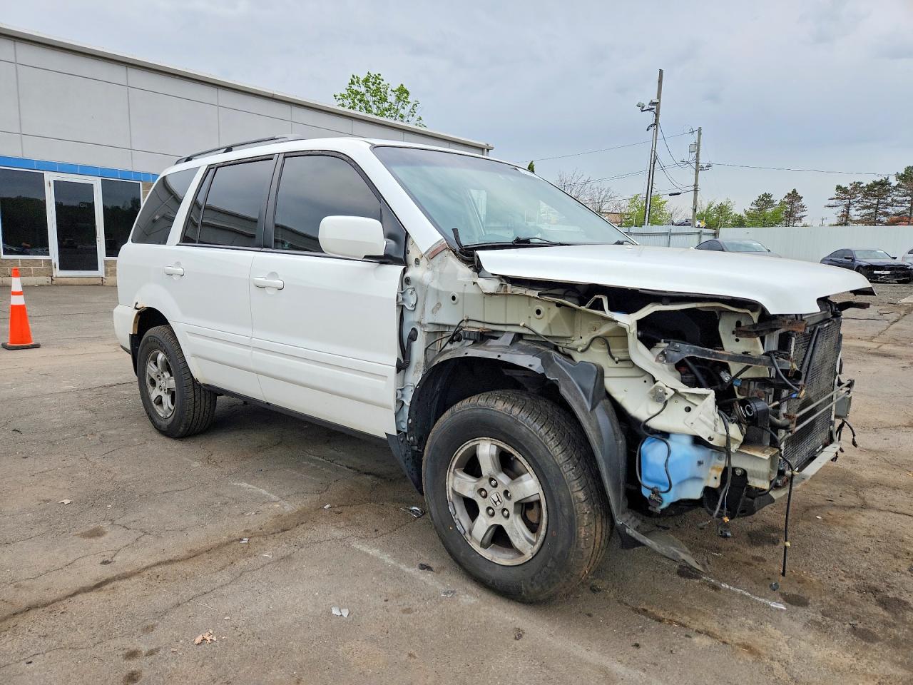 2006 Honda Pilot Ex White vin: 2HKYF18496H554292