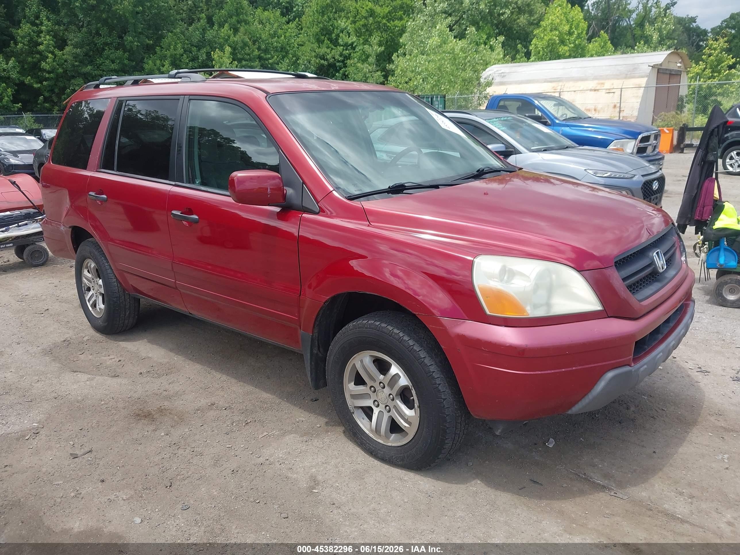 2003 Honda Pilot Ex Red vin: 2HKYF184X3H573218
