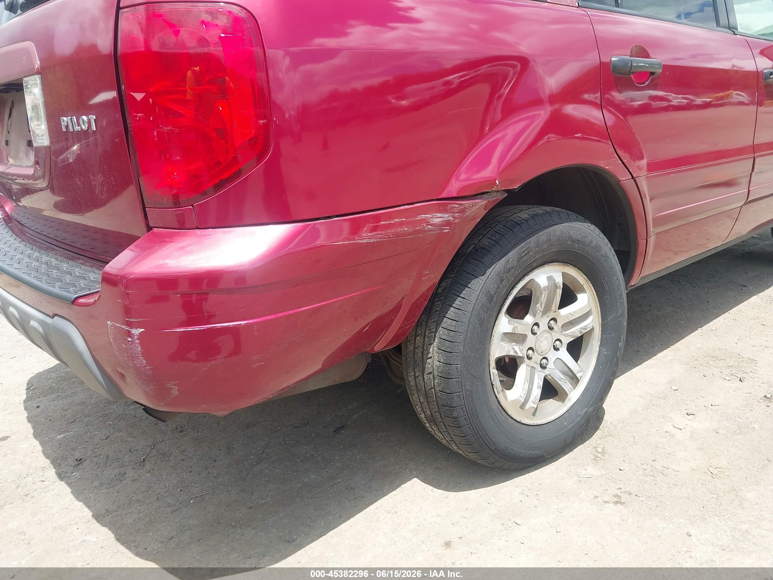 2003 Honda Pilot Ex Red vin: 2HKYF184X3H573218