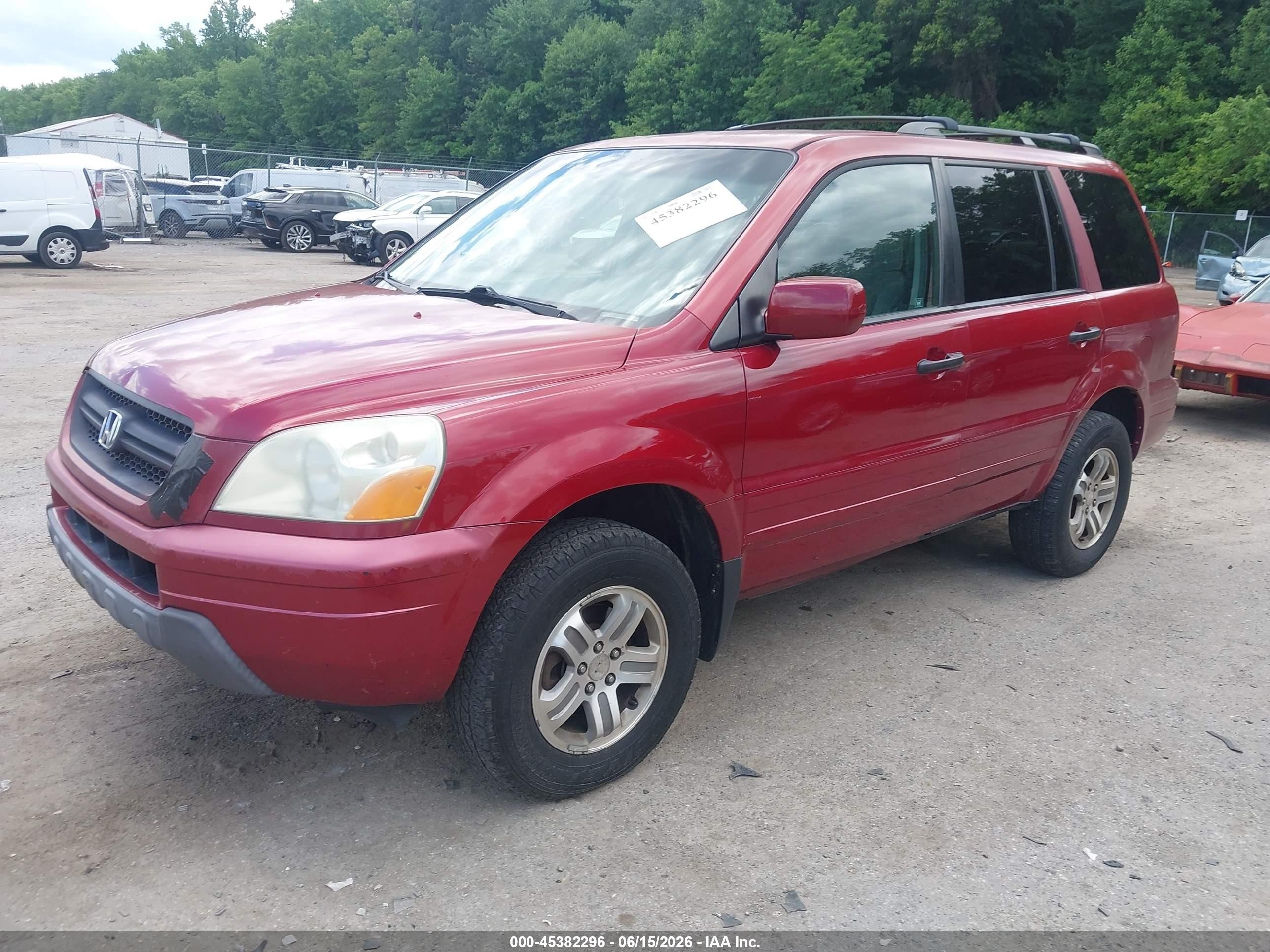 2003 Honda Pilot Ex Red vin: 2HKYF184X3H573218