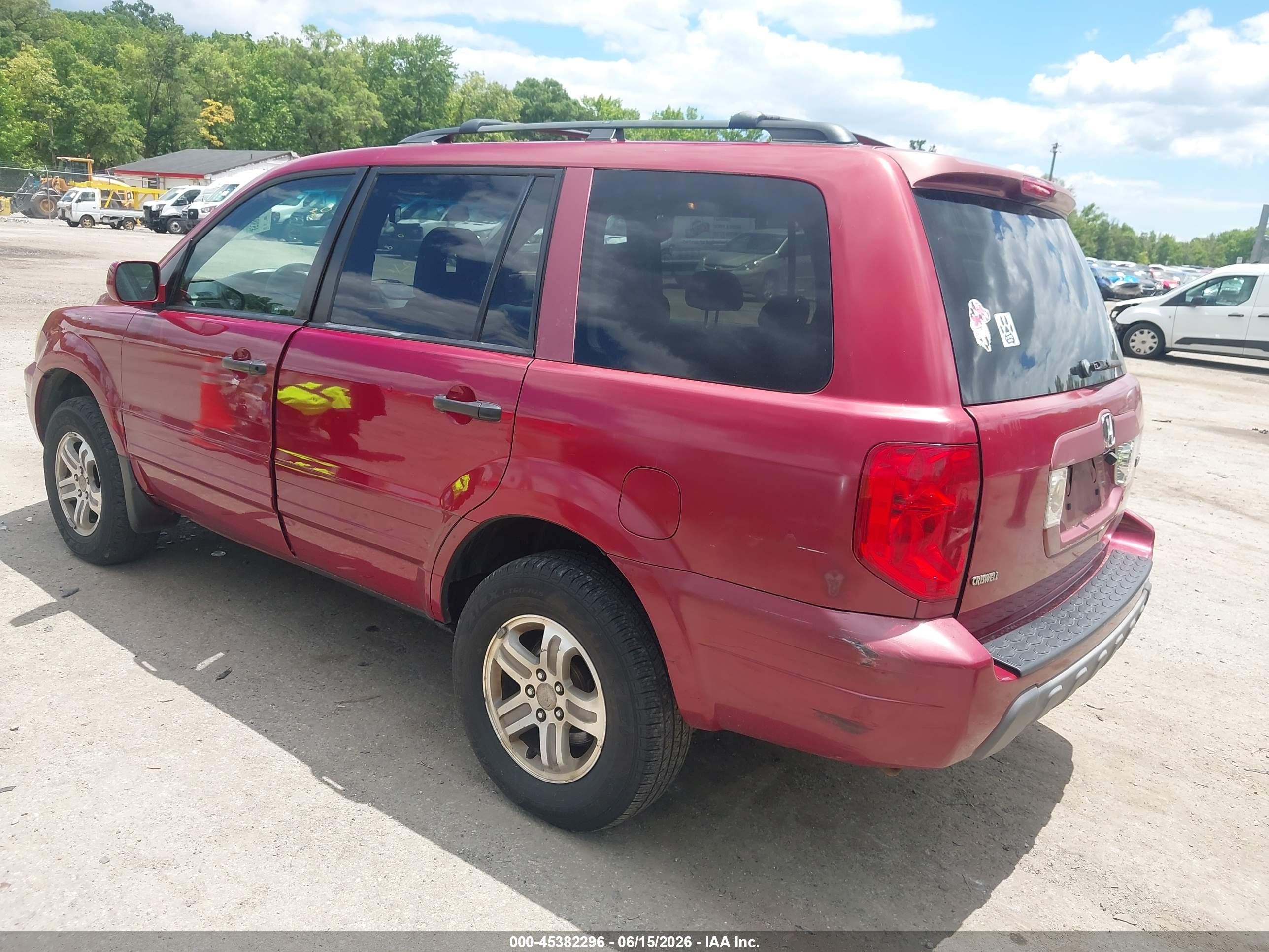2003 Honda Pilot Ex Red vin: 2HKYF184X3H573218