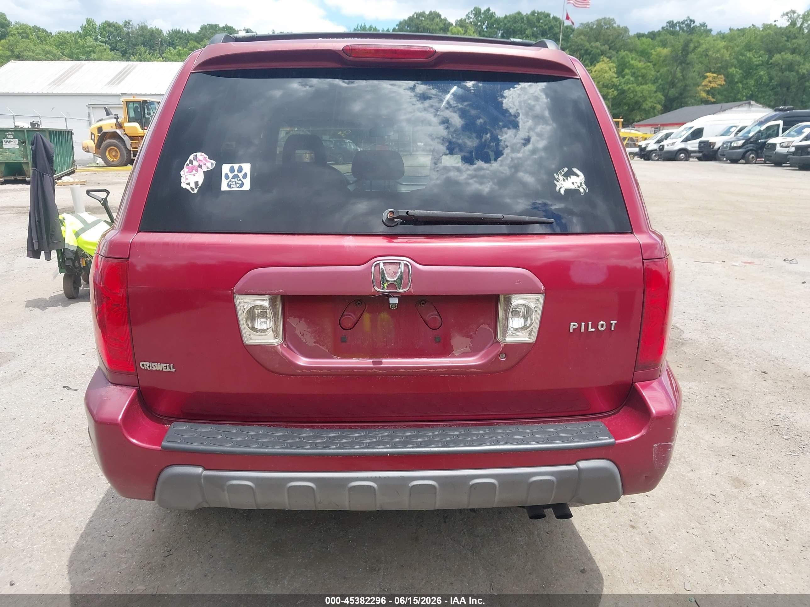 2003 Honda Pilot Ex Red vin: 2HKYF184X3H573218