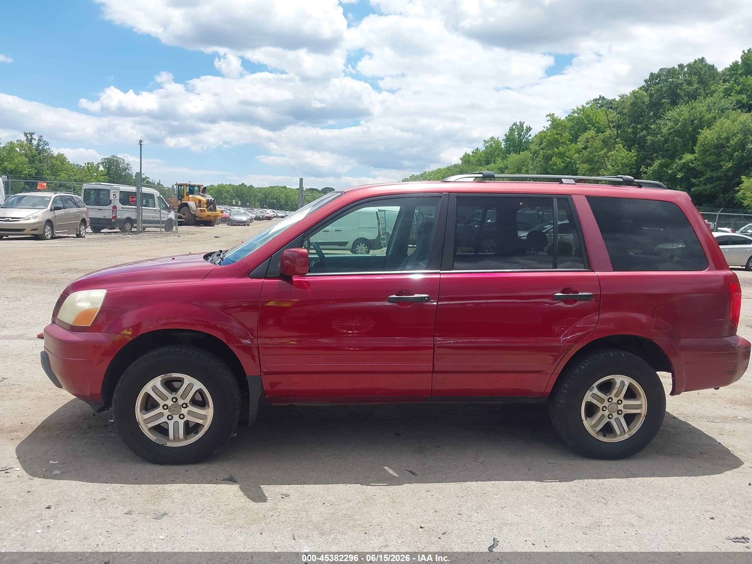 2003 Honda Pilot Ex Red vin: 2HKYF184X3H573218