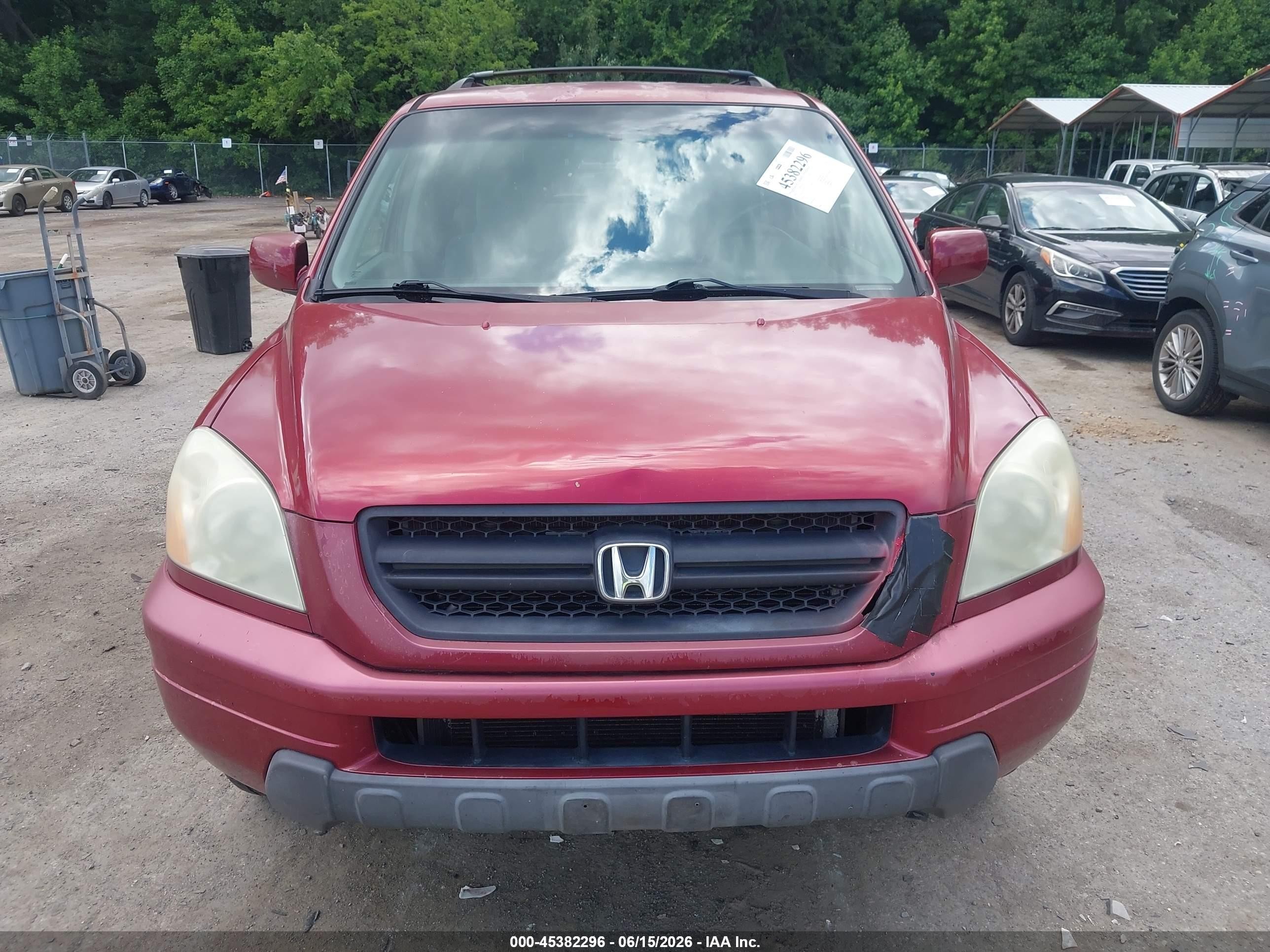 2003 Honda Pilot Ex Red vin: 2HKYF184X3H573218
