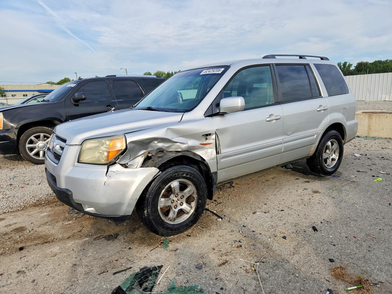 2006 Honda Pilot Ex Silver vin: 2HKYF184X6H507935