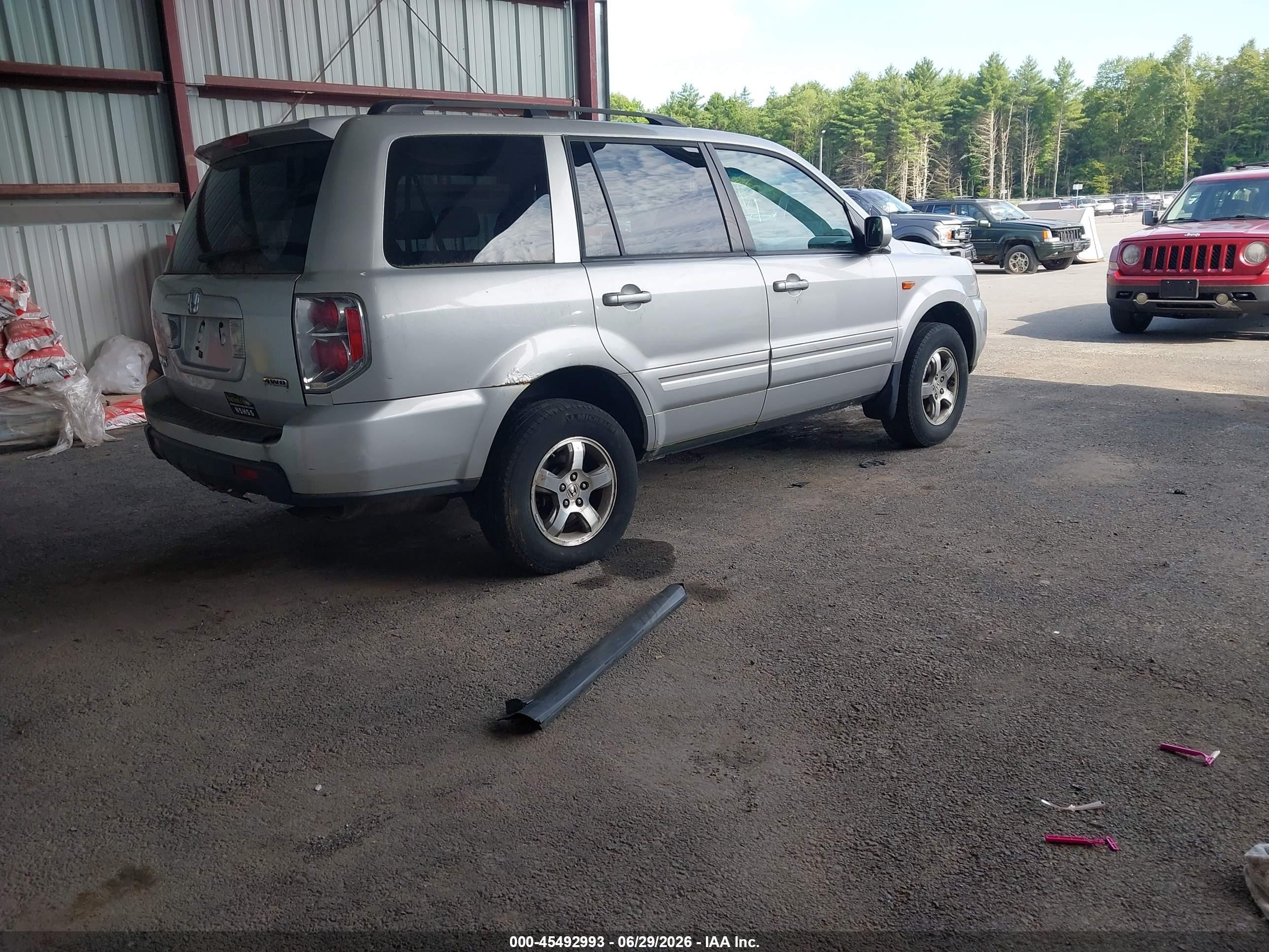 2006 Honda Pilot Ex Silver vin: 2HKYF184X6H515310