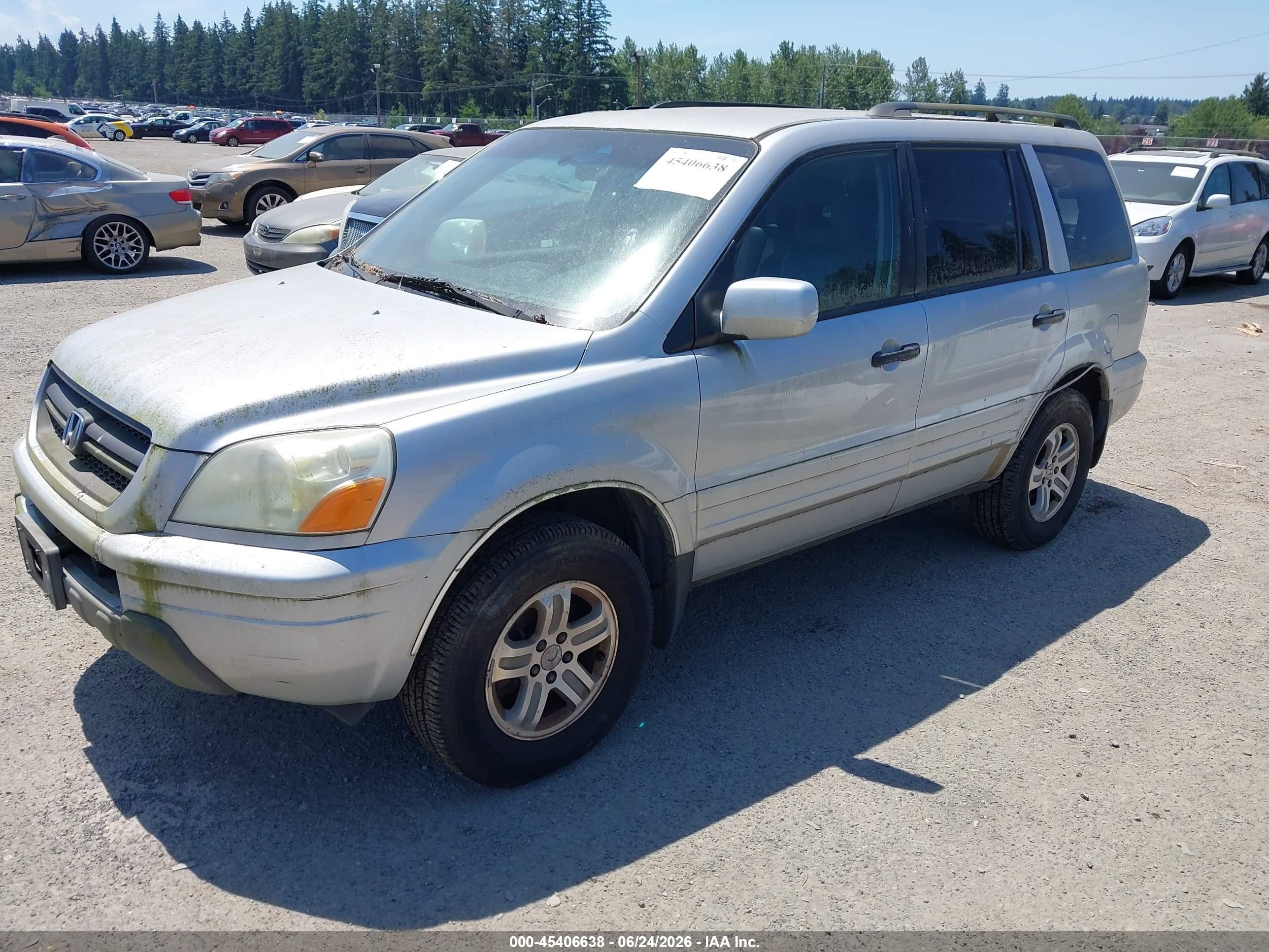 2003 Honda Pilot Ex-l Серебряный vin: 2HKYF18503H507639