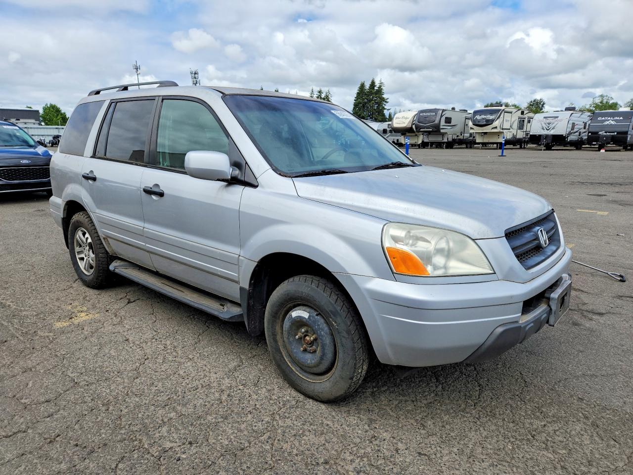 2003 Honda Pilot Exl Silver vin: 2HKYF18503H510170