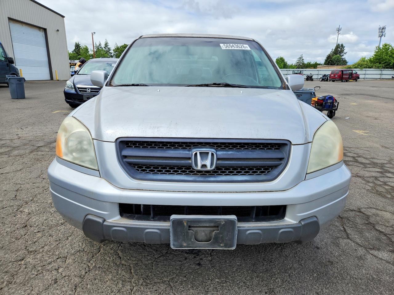 2003 Honda Pilot Exl Silver vin: 2HKYF18503H510170
