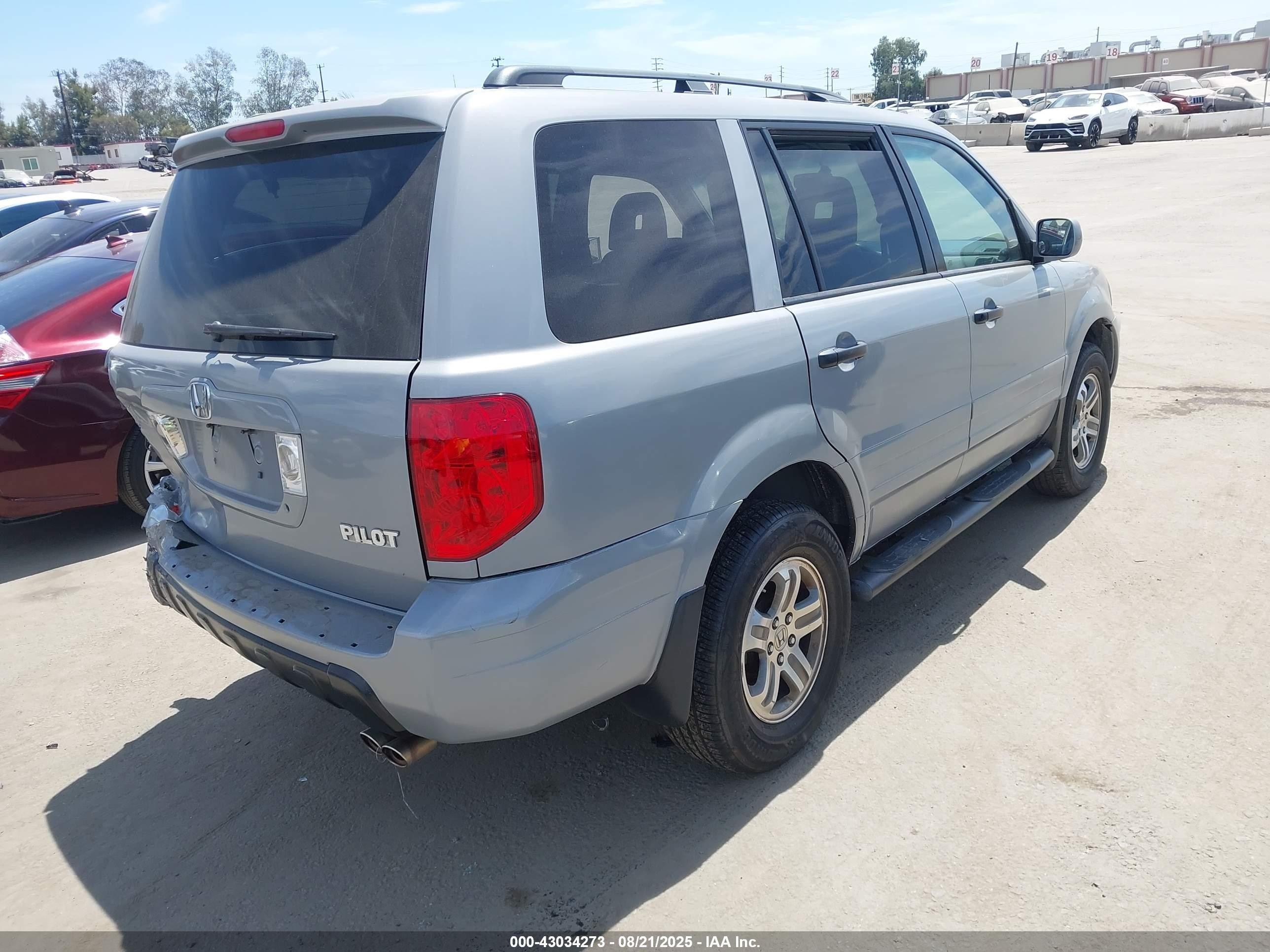 2003 Honda Pilot Ex-l Silver vin: 2HKYF18503H524005