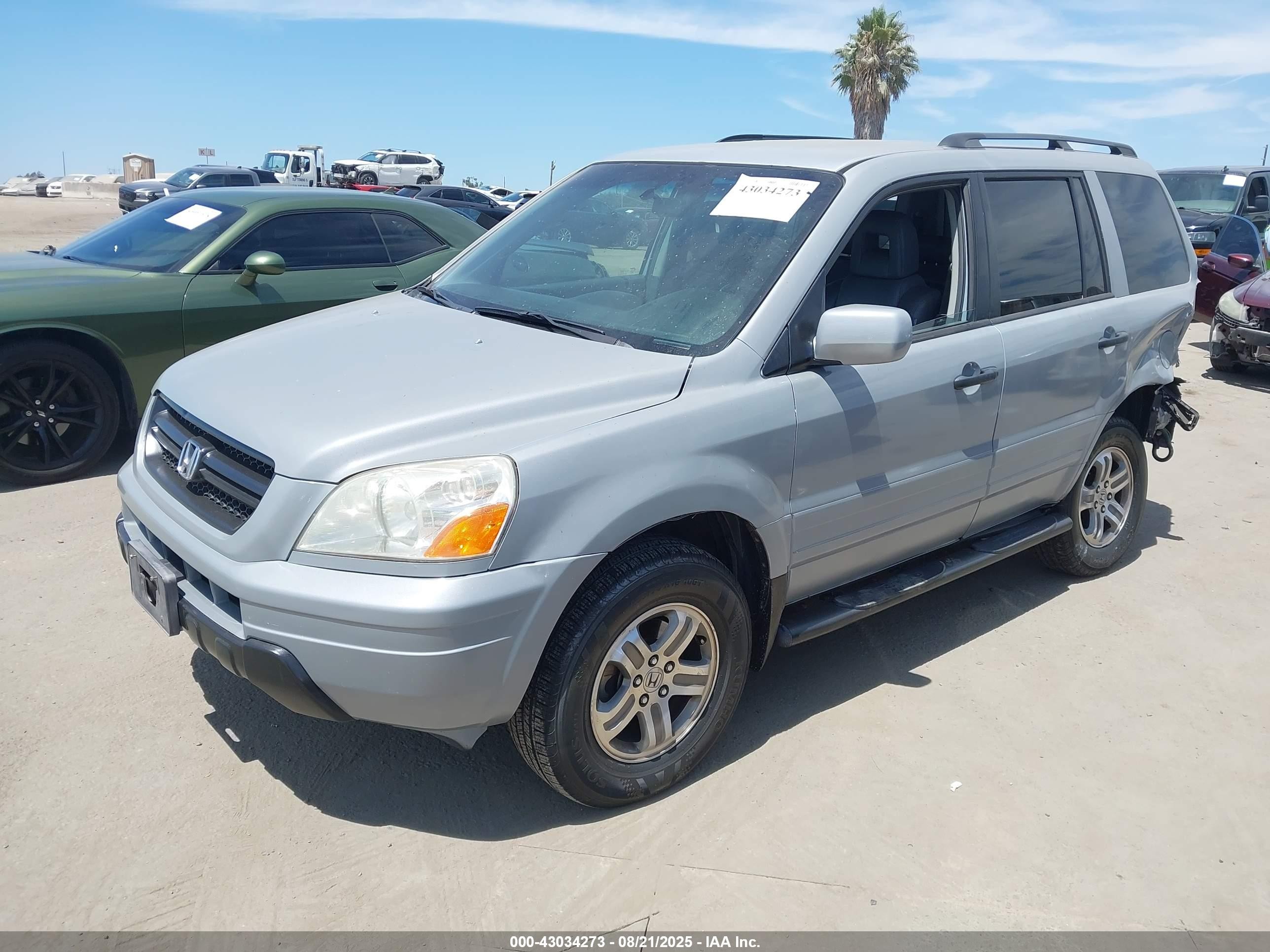 2003 Honda Pilot Ex-l Silver vin: 2HKYF18503H524005