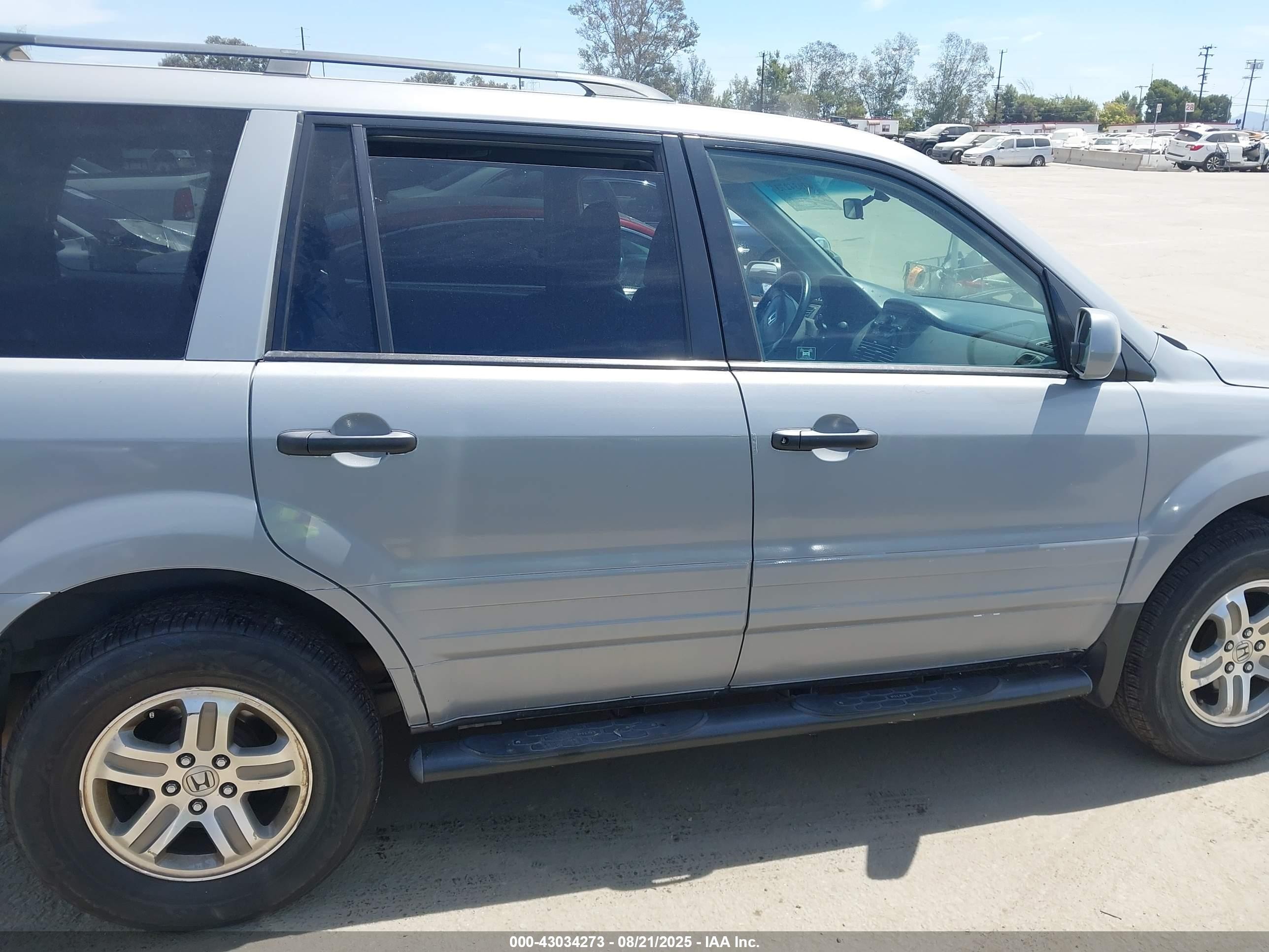 2003 Honda Pilot Ex-l Silver vin: 2HKYF18503H524005