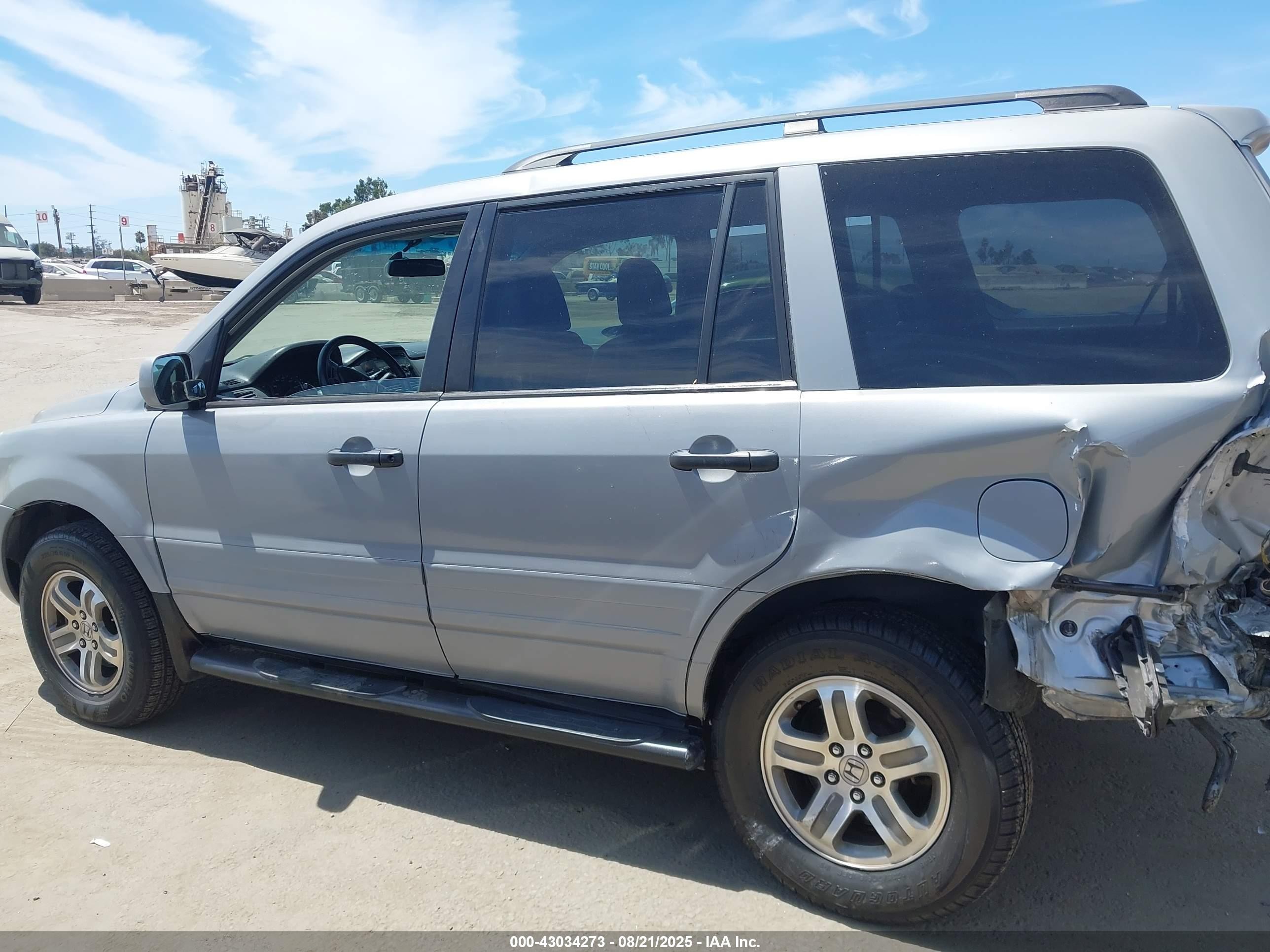 2003 Honda Pilot Ex-l Silver vin: 2HKYF18503H524005