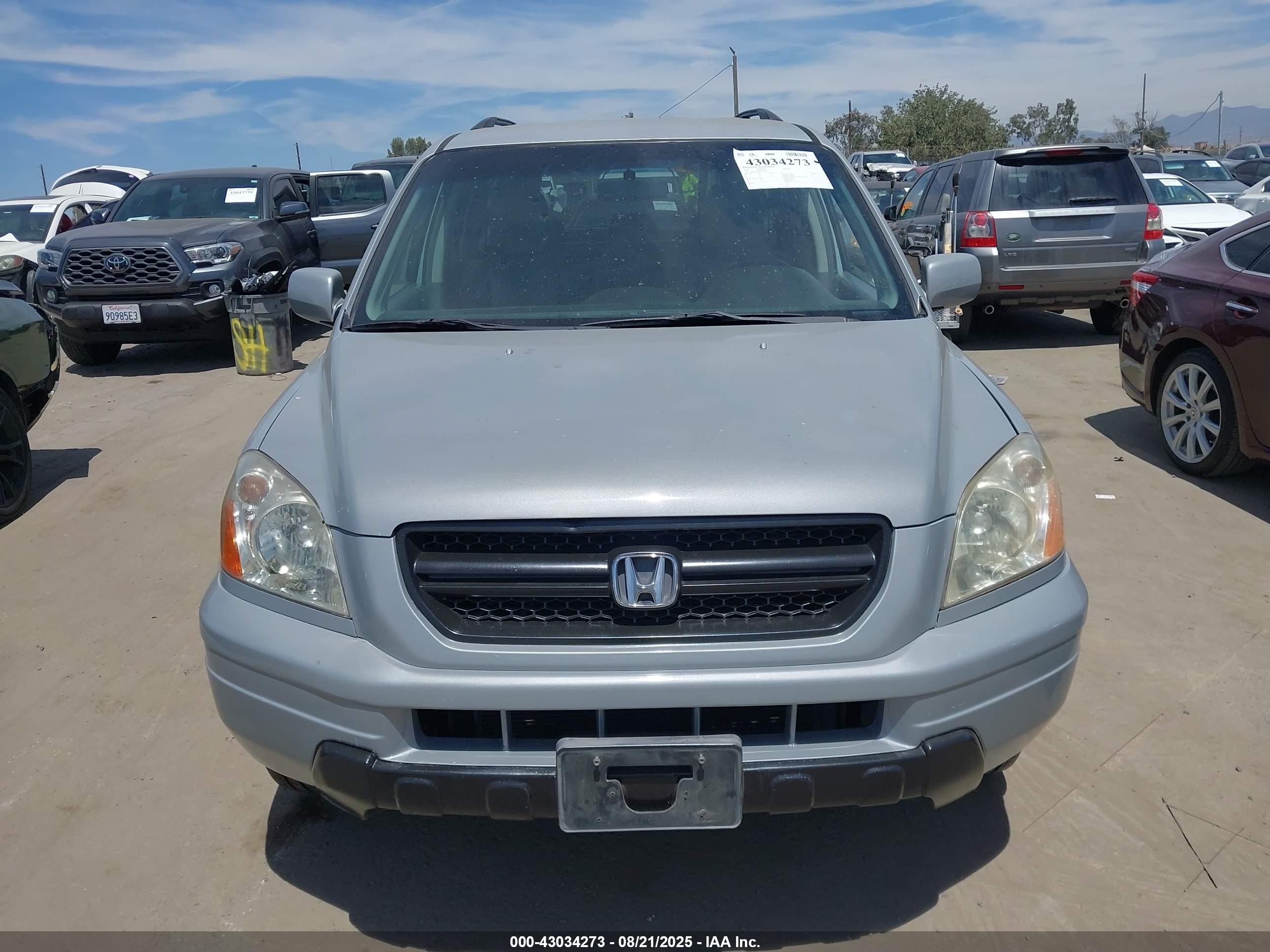 2003 Honda Pilot Ex-l Silver vin: 2HKYF18503H524005