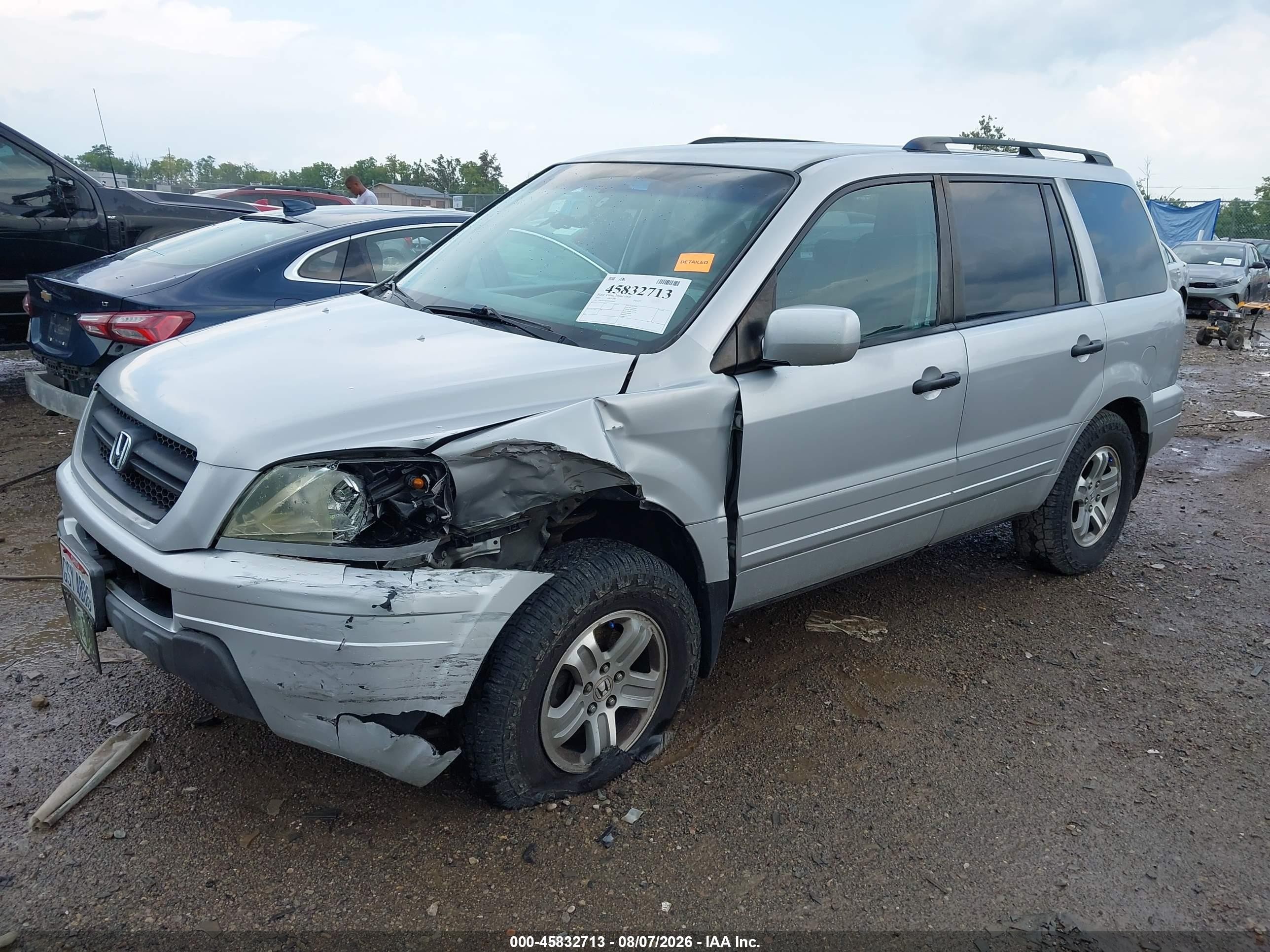 2003 Honda Pilot Ex-l Silver vin: 2HKYF18503H589002
