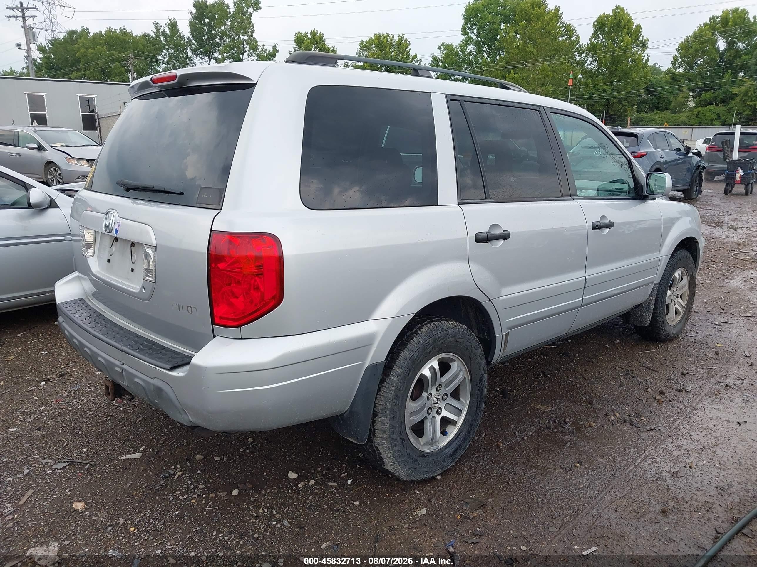 2003 Honda Pilot Ex-l Silver vin: 2HKYF18503H589002