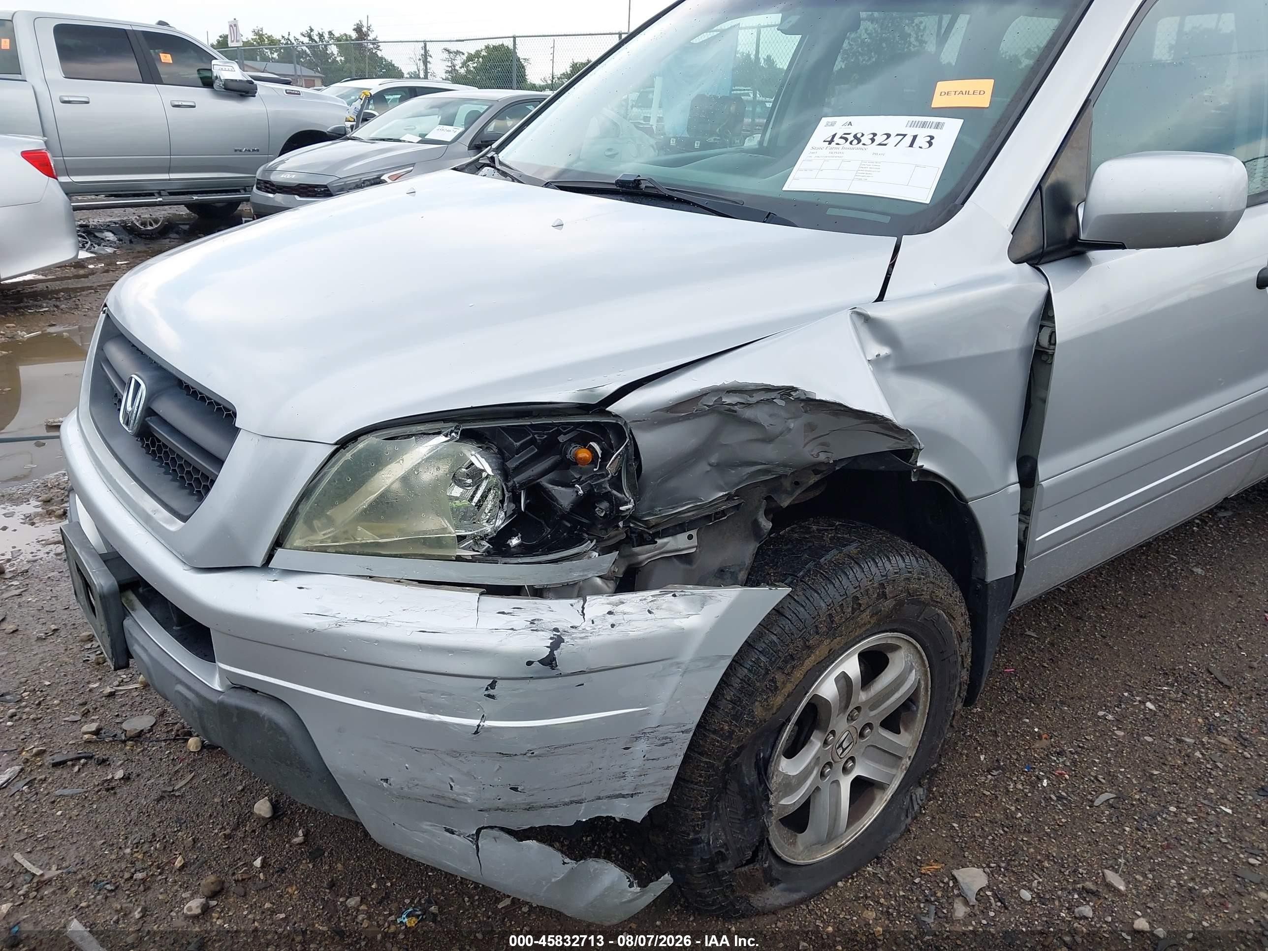 2003 Honda Pilot Ex-l Silver vin: 2HKYF18503H589002