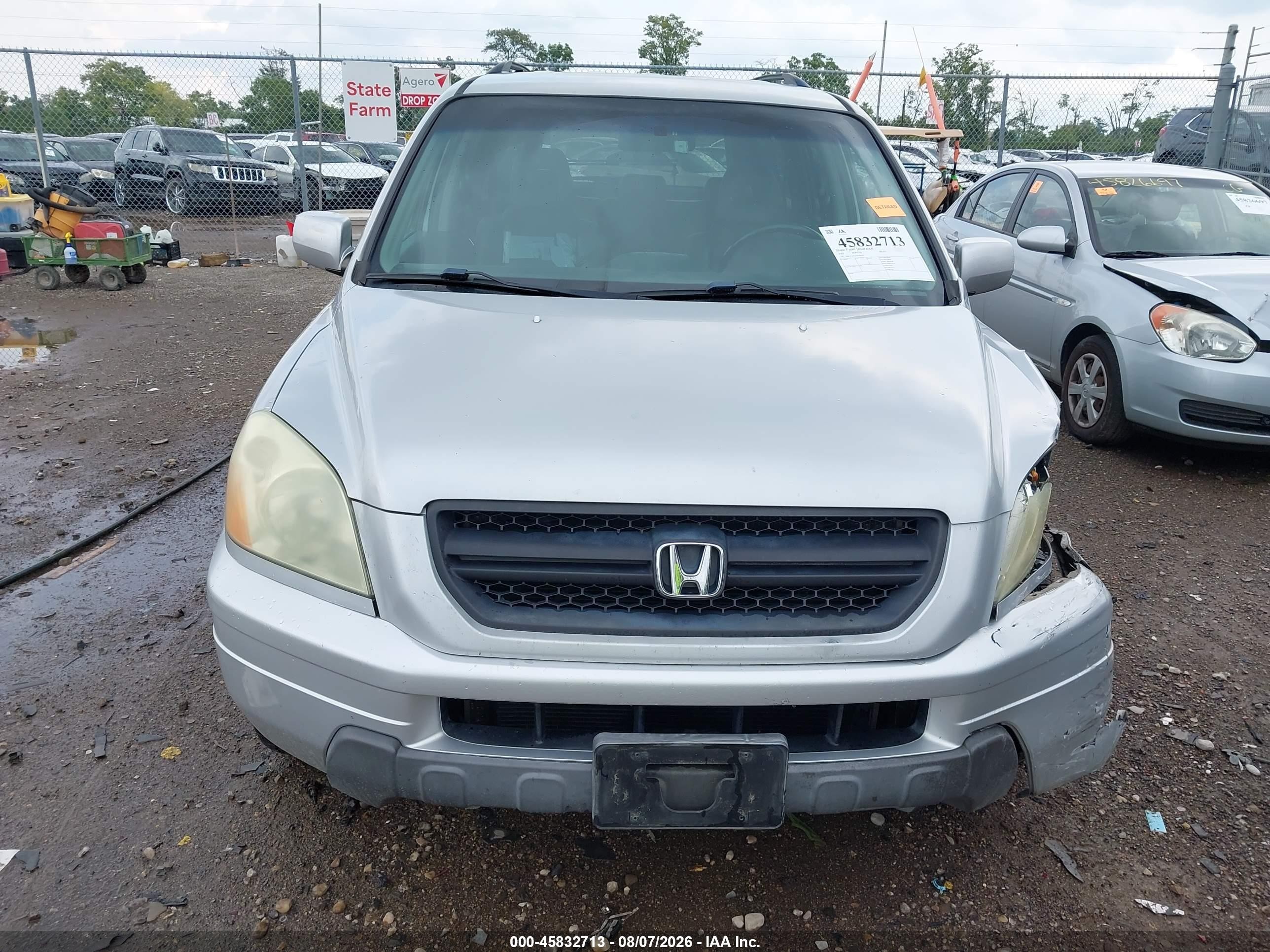 2003 Honda Pilot Ex-l Silver vin: 2HKYF18503H589002