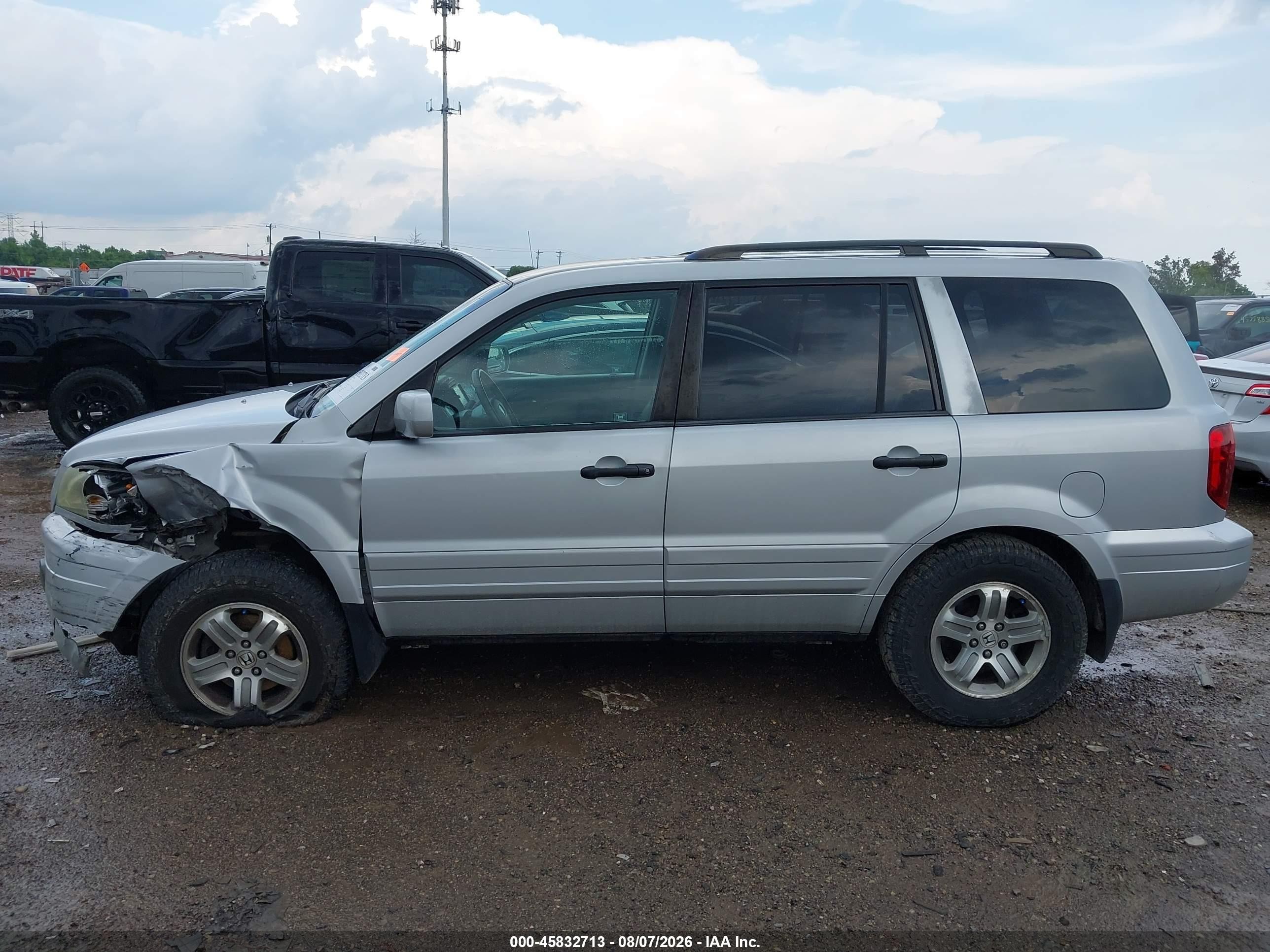 2003 Honda Pilot Ex-l Silver vin: 2HKYF18503H589002