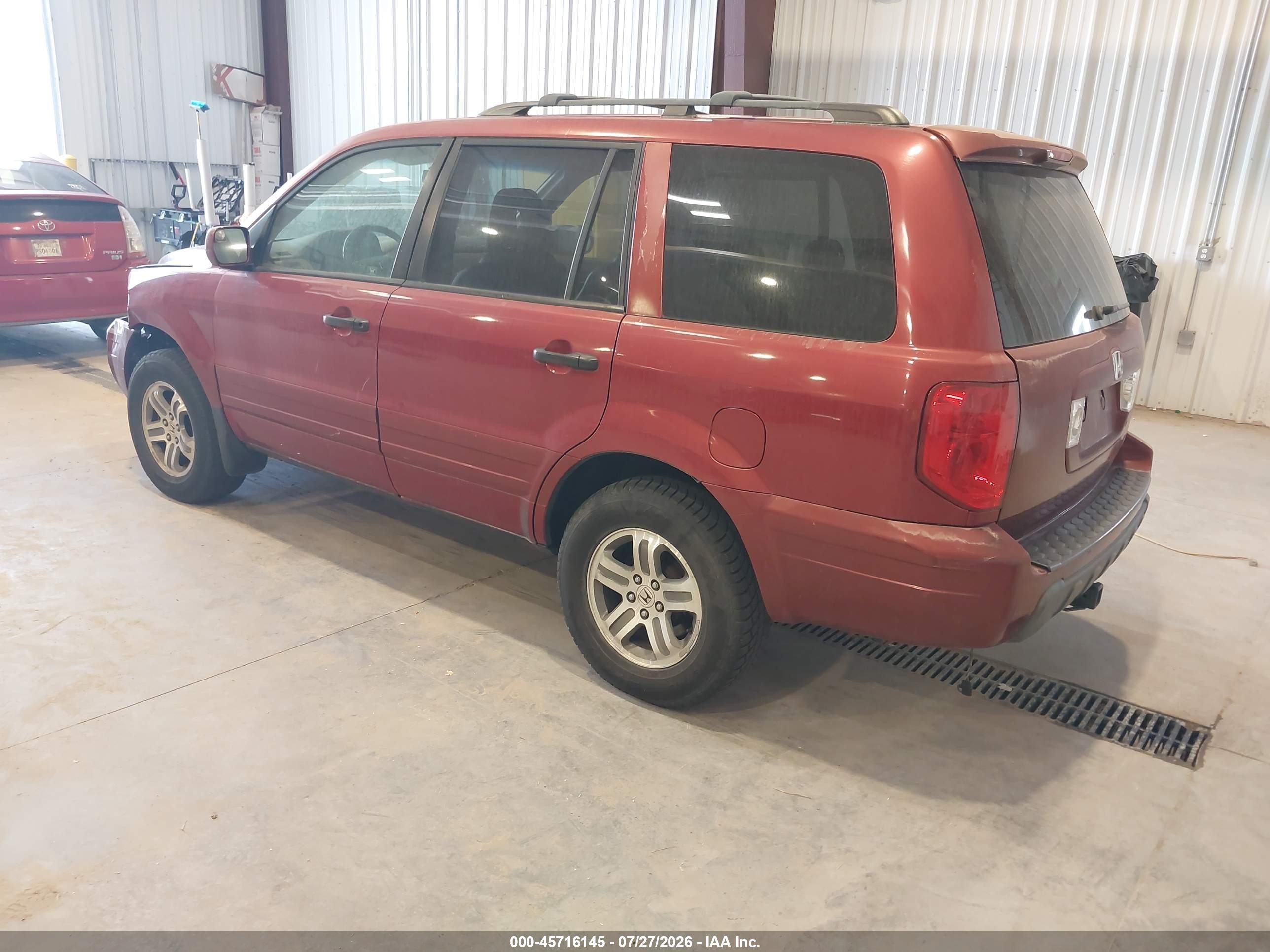 2004 Honda Pilot Ex-l Maroon vin: 2HKYF18504H513667
