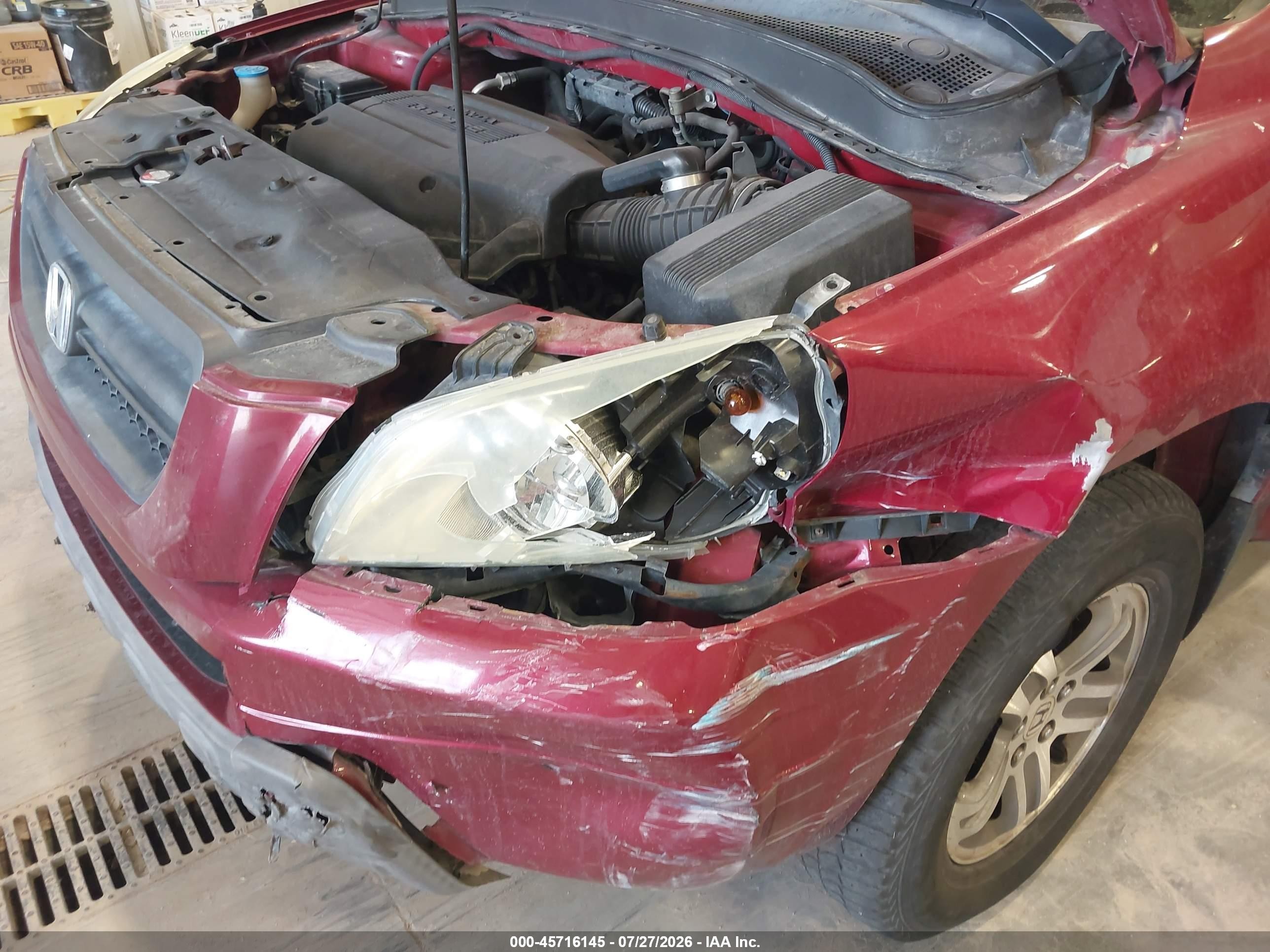 2004 Honda Pilot Ex-l Maroon vin: 2HKYF18504H513667