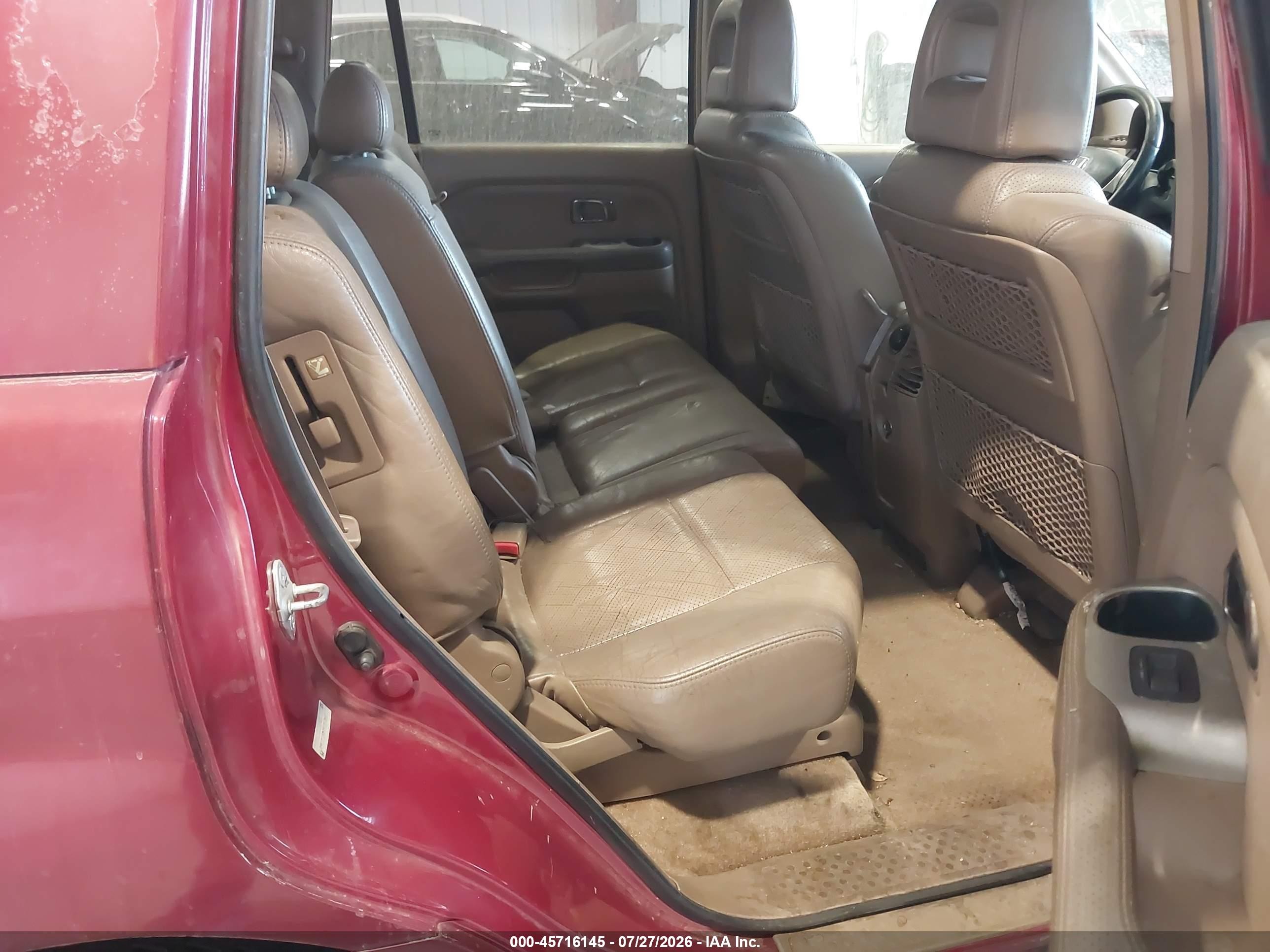 2004 Honda Pilot Ex-l Maroon vin: 2HKYF18504H513667