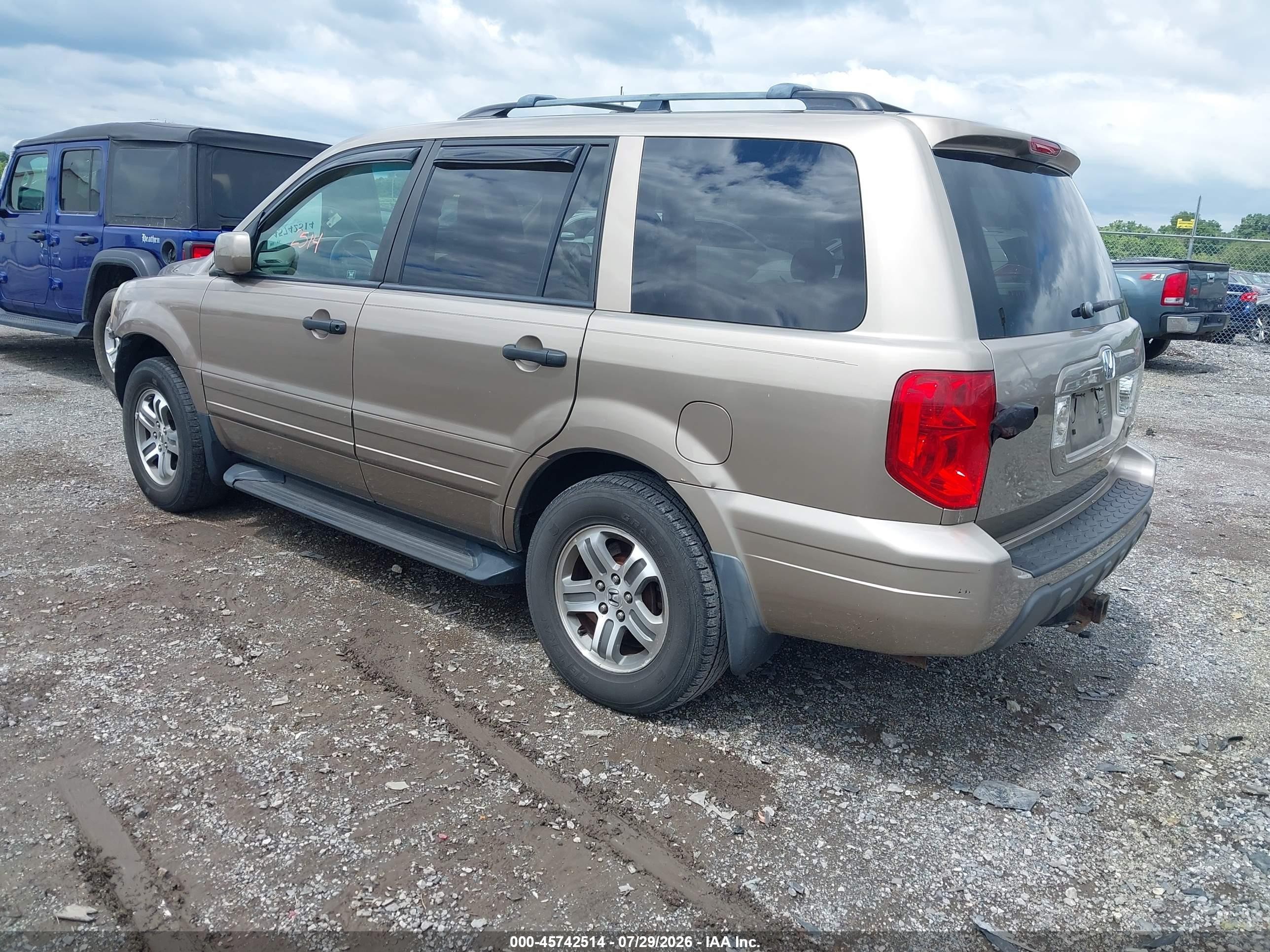 2004 Honda Pilot Ex-l Gold vin: 2HKYF18504H520439