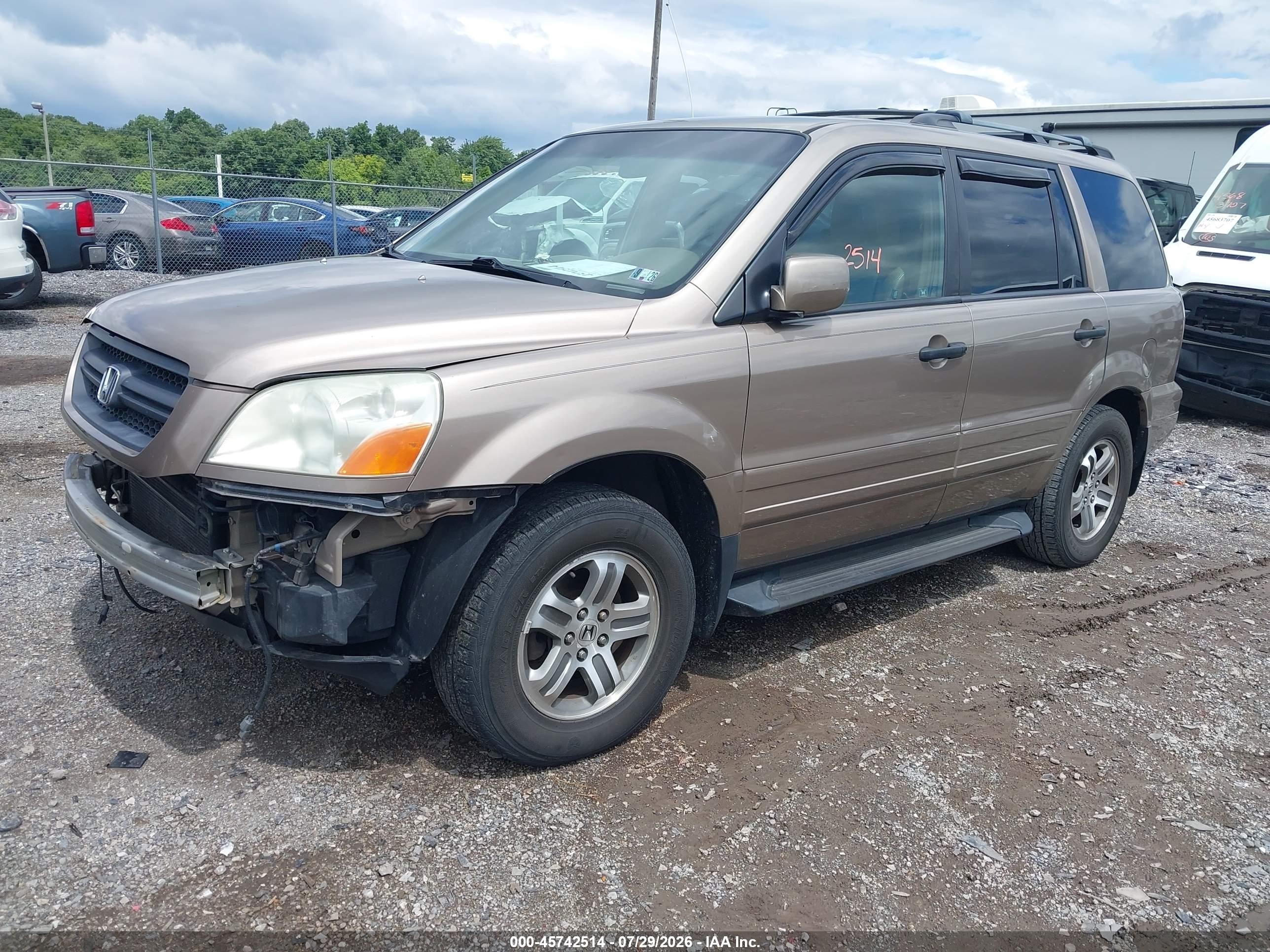 2004 Honda Pilot Ex-l Gold vin: 2HKYF18504H520439