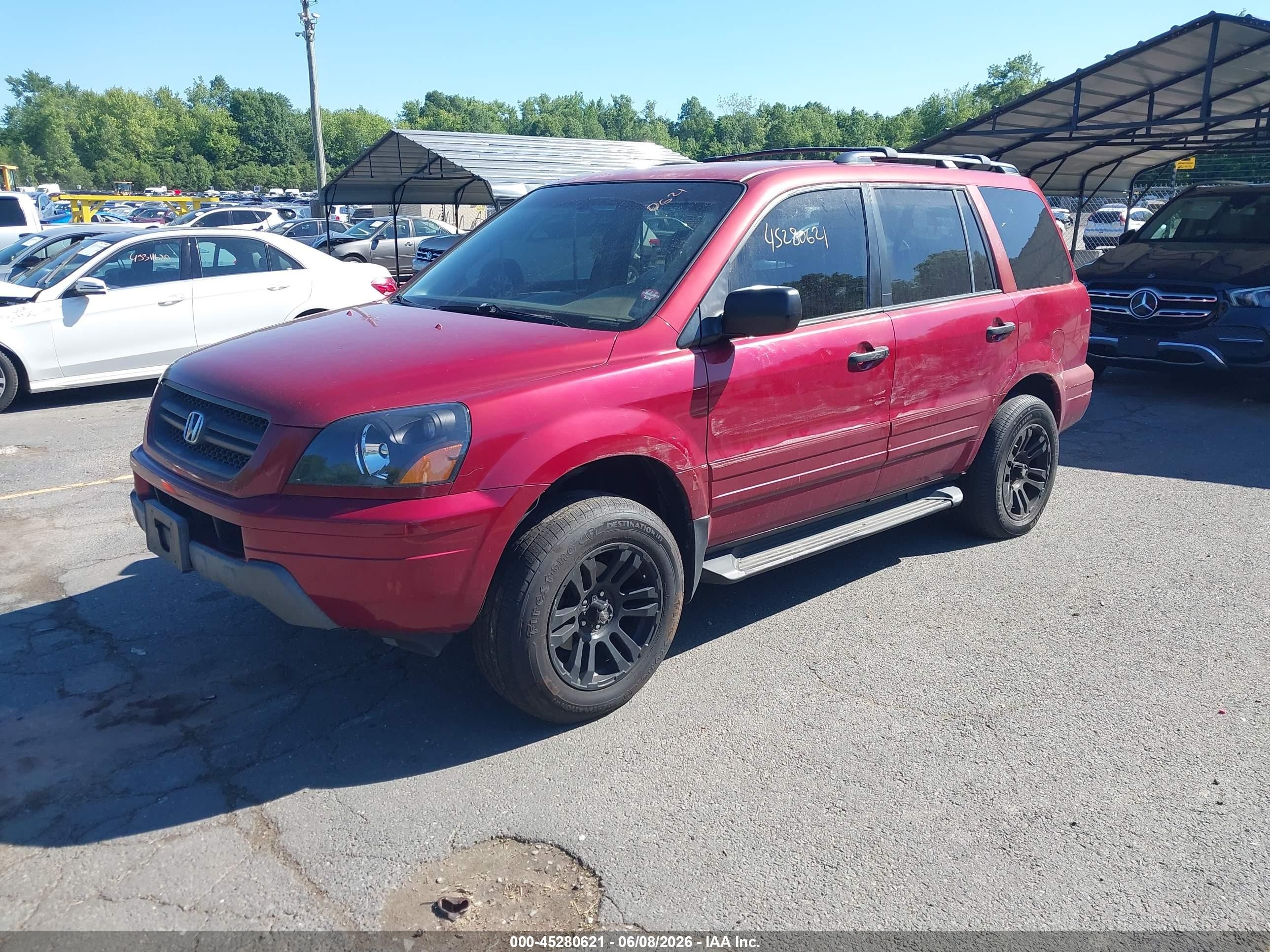 2004 Honda Pilot Ex-l Красный vin: 2HKYF18504H580513