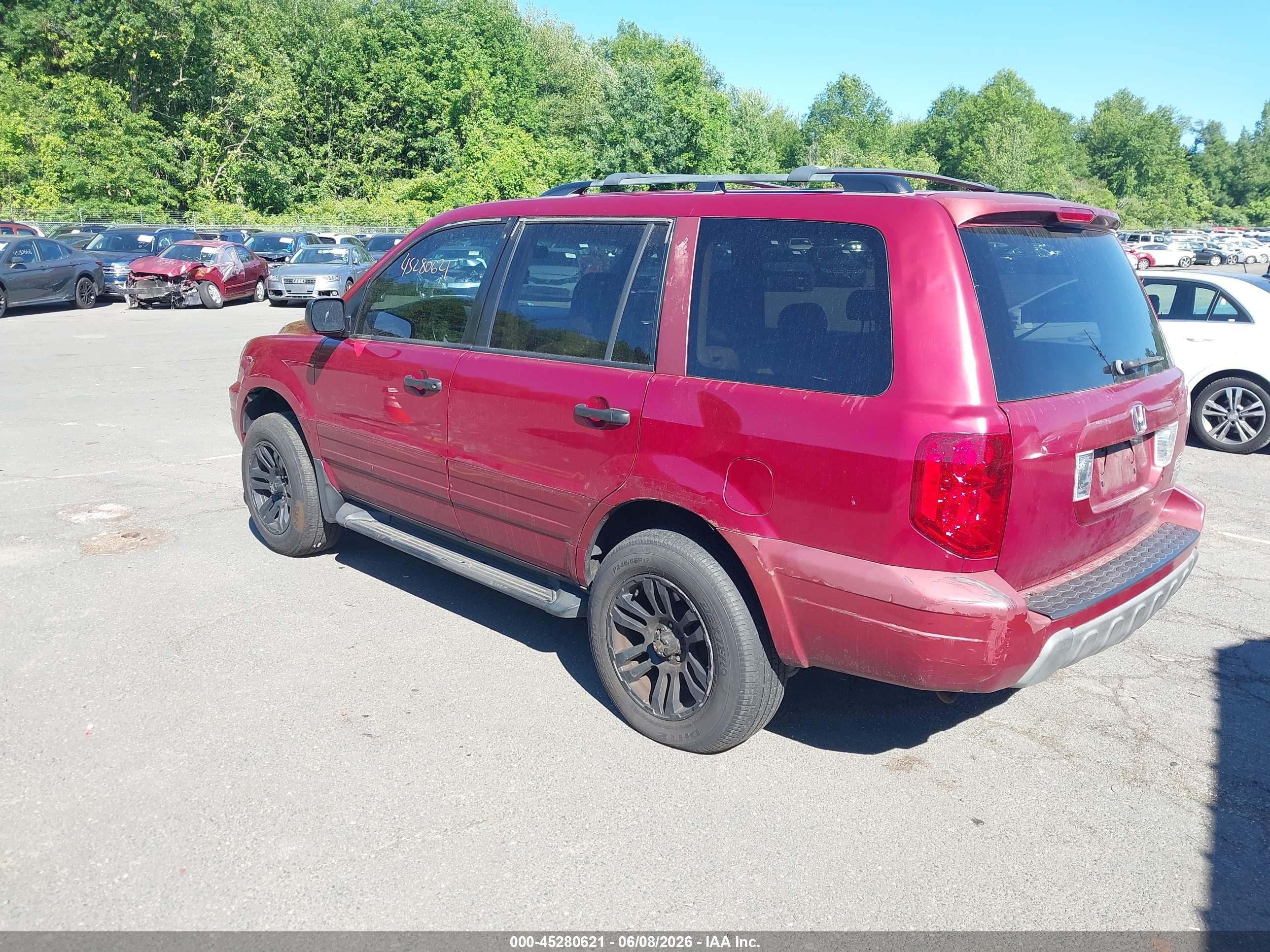 2004 Honda Pilot Ex-l Красный vin: 2HKYF18504H580513