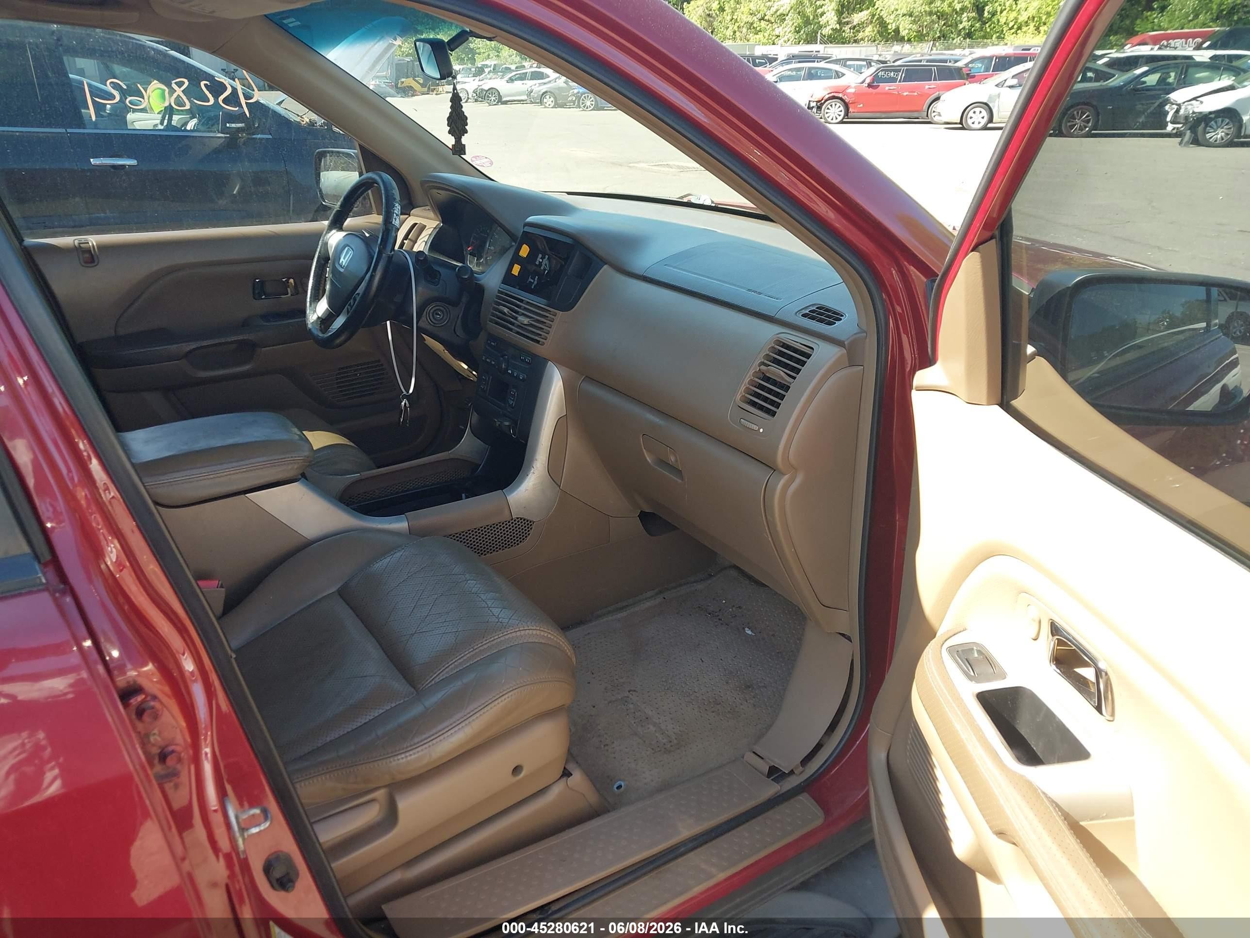 2004 Honda Pilot Ex-l Красный vin: 2HKYF18504H580513