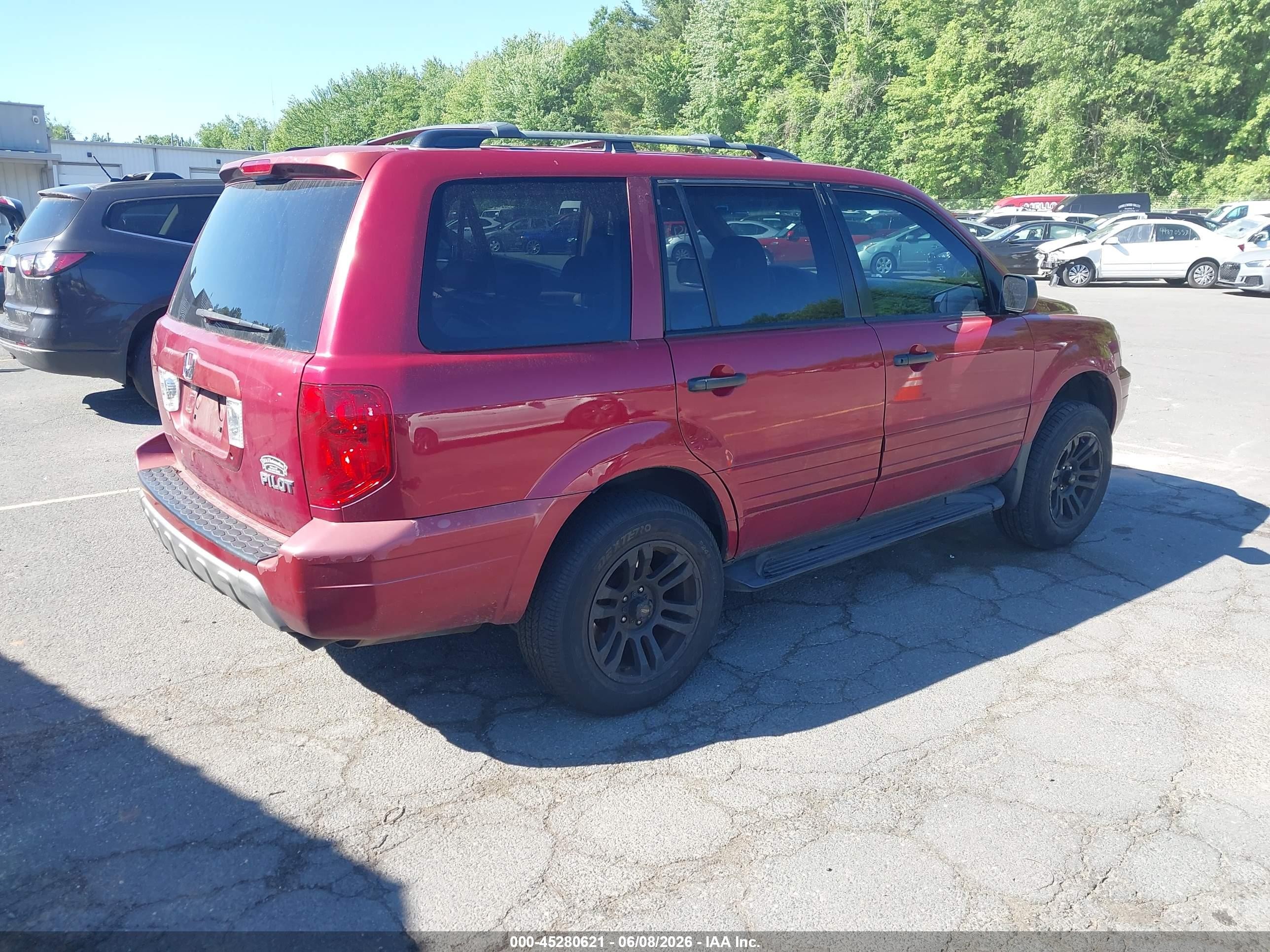 2004 Honda Pilot Ex-l Красный vin: 2HKYF18504H580513