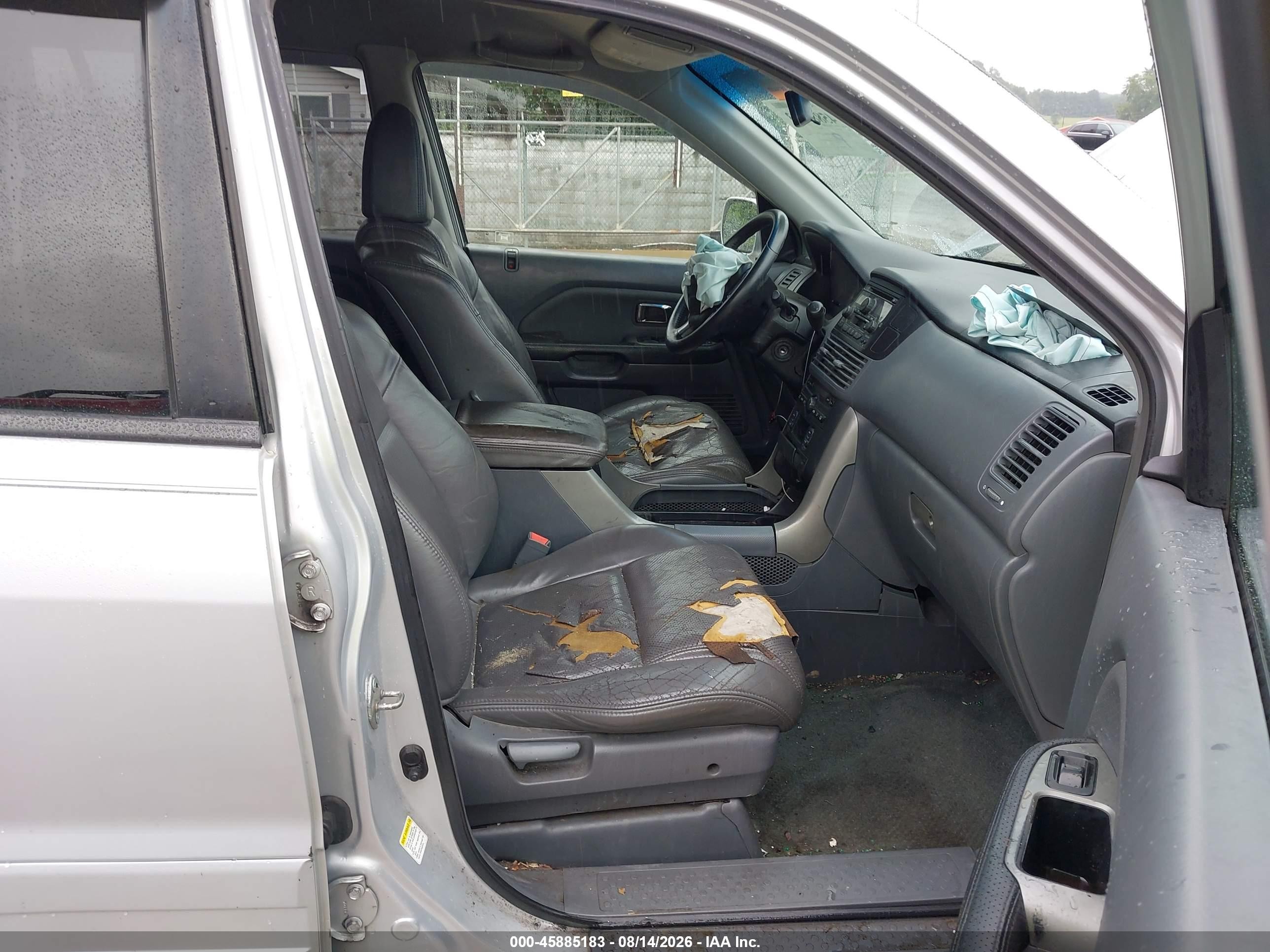 2004 Honda Pilot Ex-l Silver vin: 2HKYF18504H581970