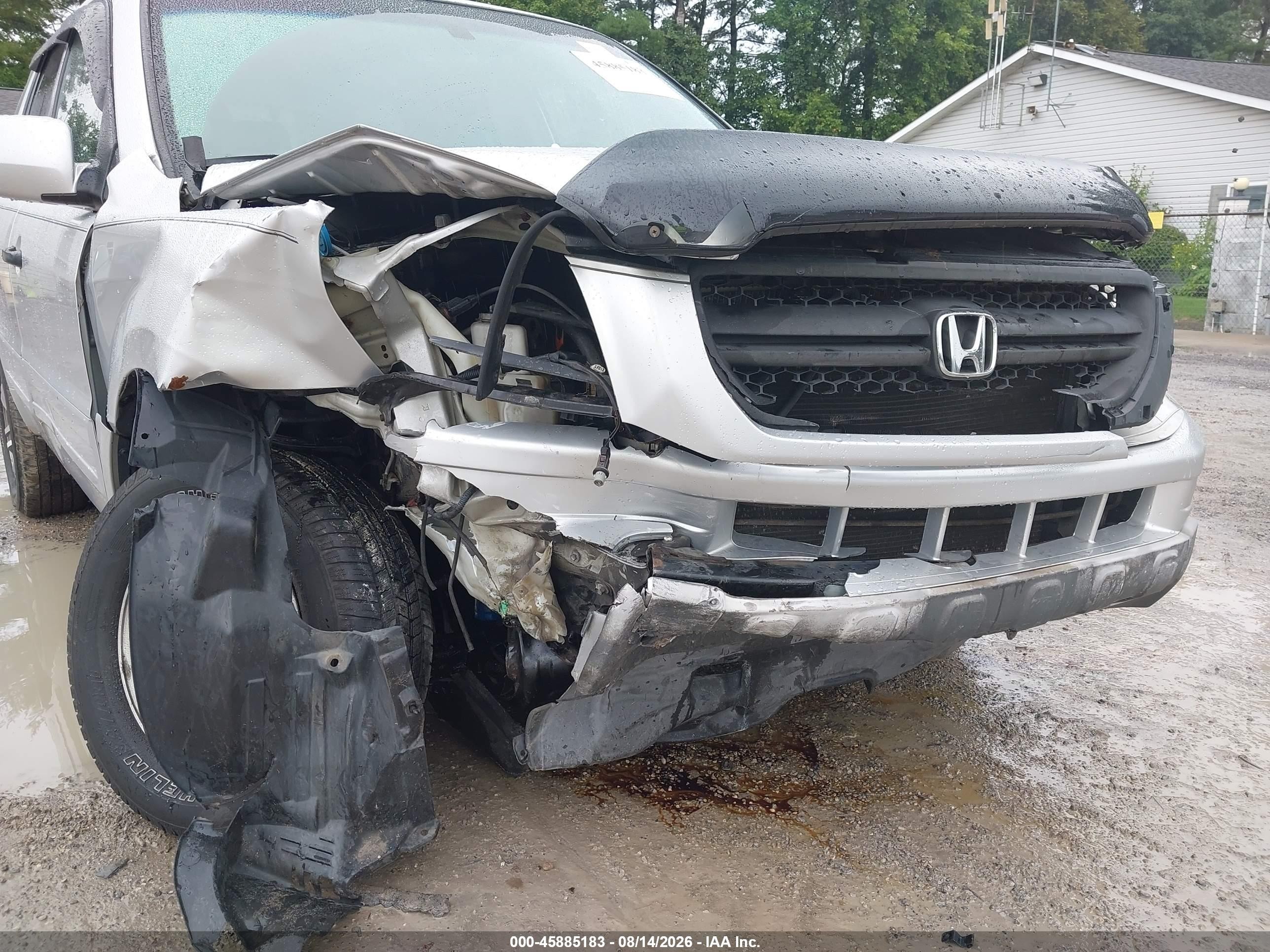 2004 Honda Pilot Ex-l Silver vin: 2HKYF18504H581970