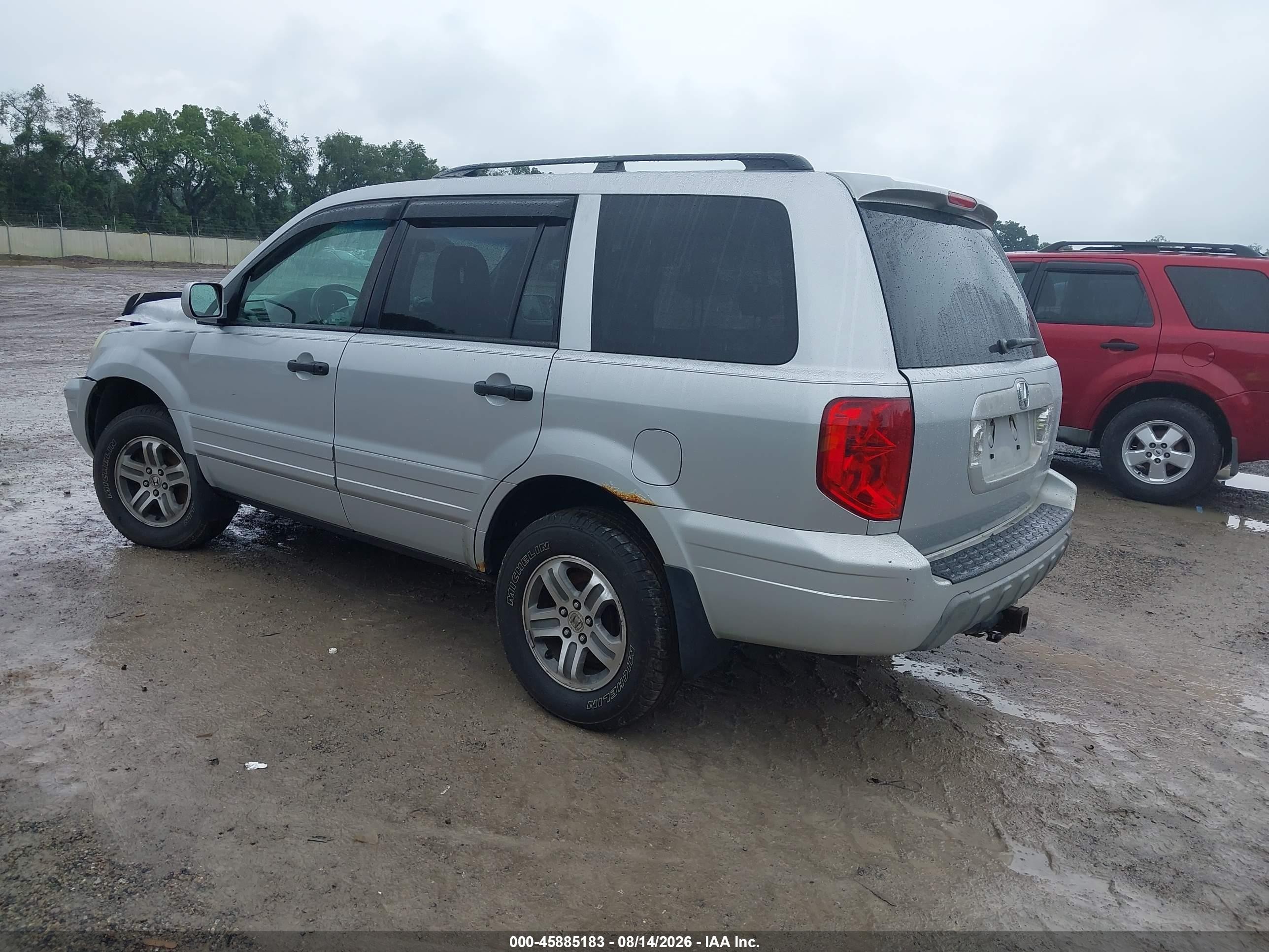 2004 Honda Pilot Ex-l Silver vin: 2HKYF18504H581970